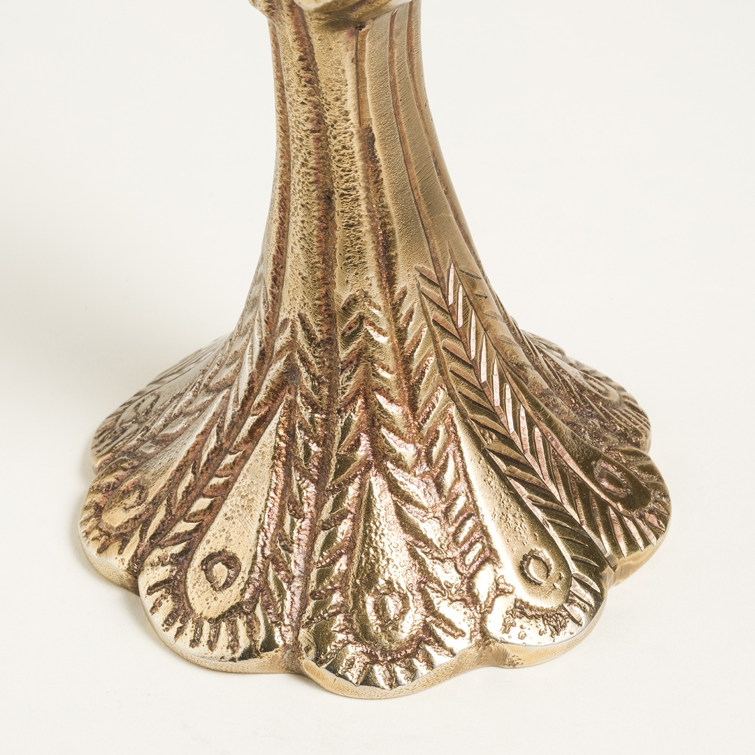 Lotus Alumınyum Şamdan 9.5x9.5x22 Cm Antik Pirinç