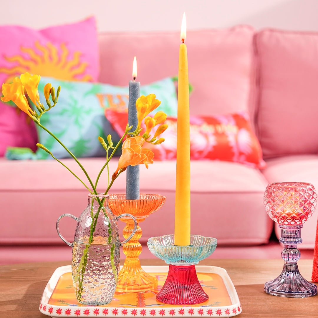 Nanjıng Borosilikat Cam Vazo 10.5x6.5x15.5 Cm Renkli