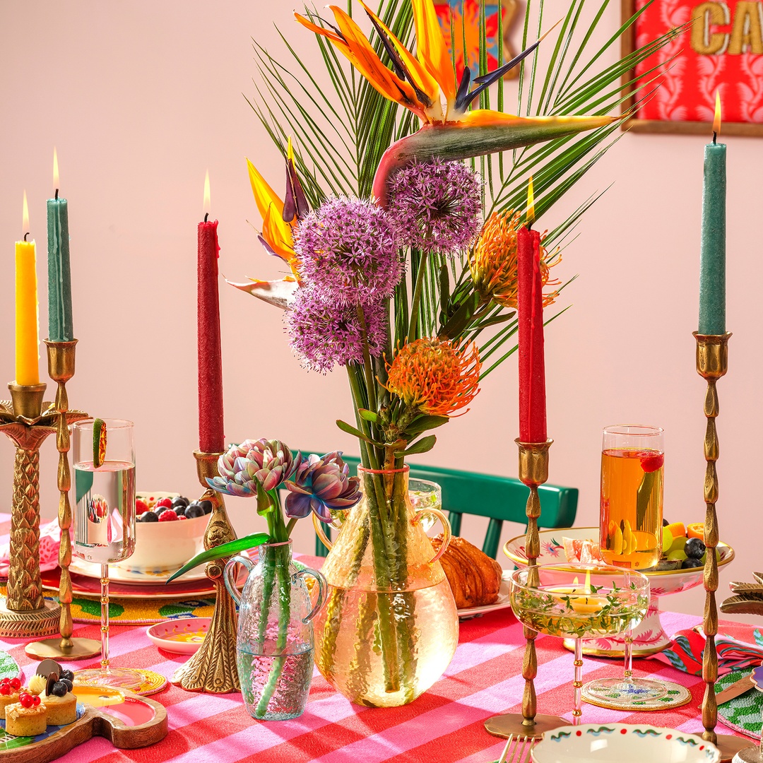 Nanjıng Borosilikat Cam Vazo 13.5x13.5x21.5 Cm Renkli