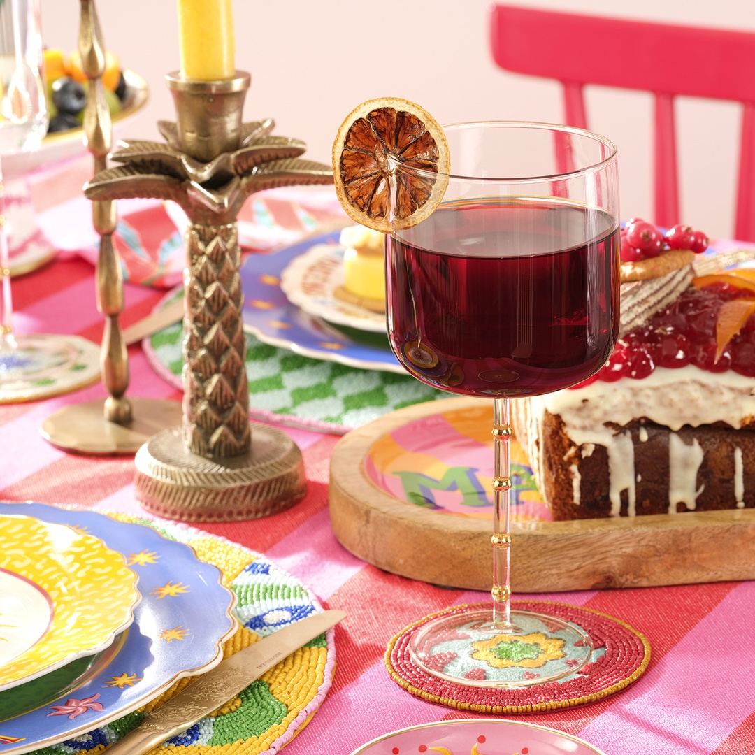 Loess Borosilikat Cam Kadeh 420 Ml Şeffaf - Altın