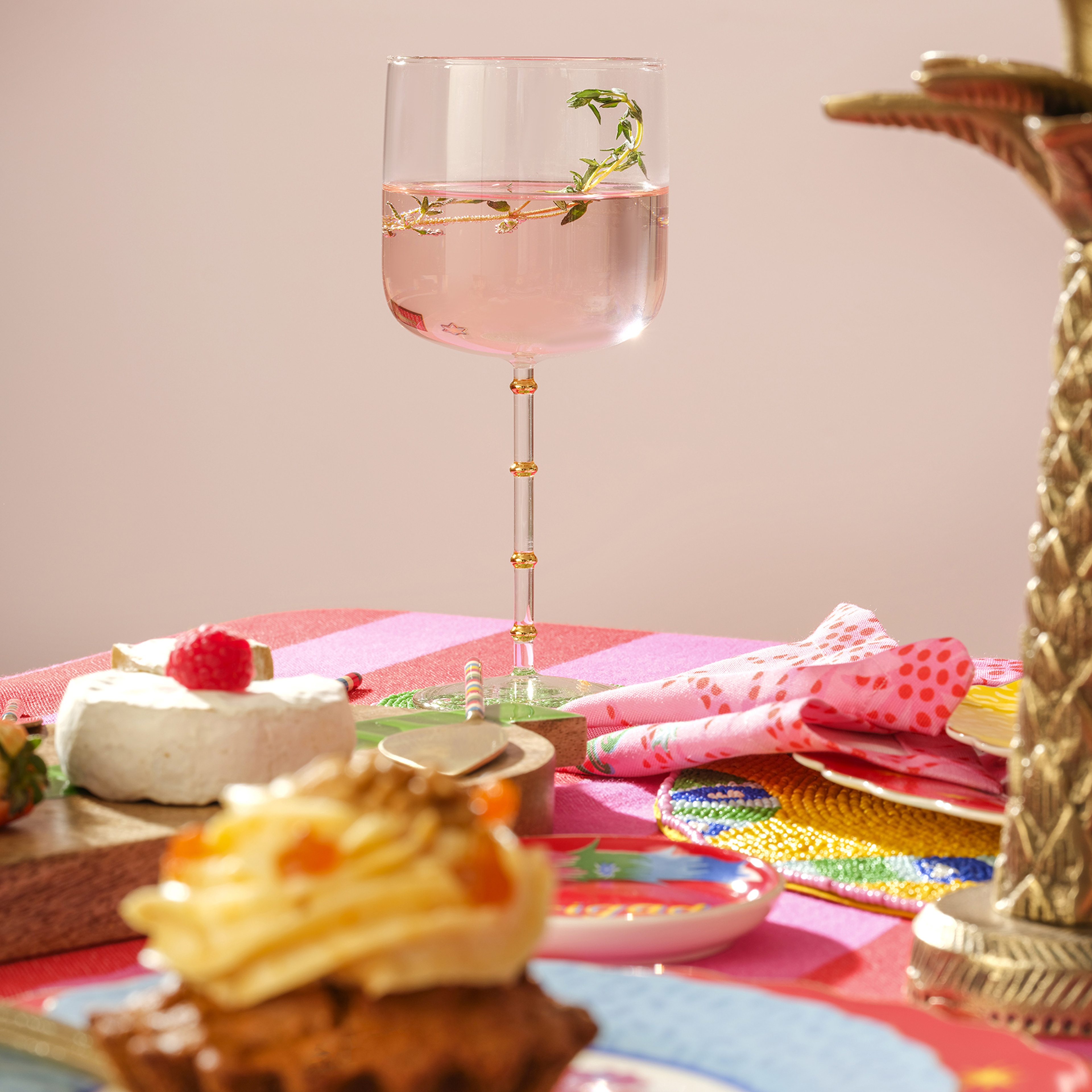 Loess Borosilikat Cam Kadeh 420 Ml Şeffaf - Altın