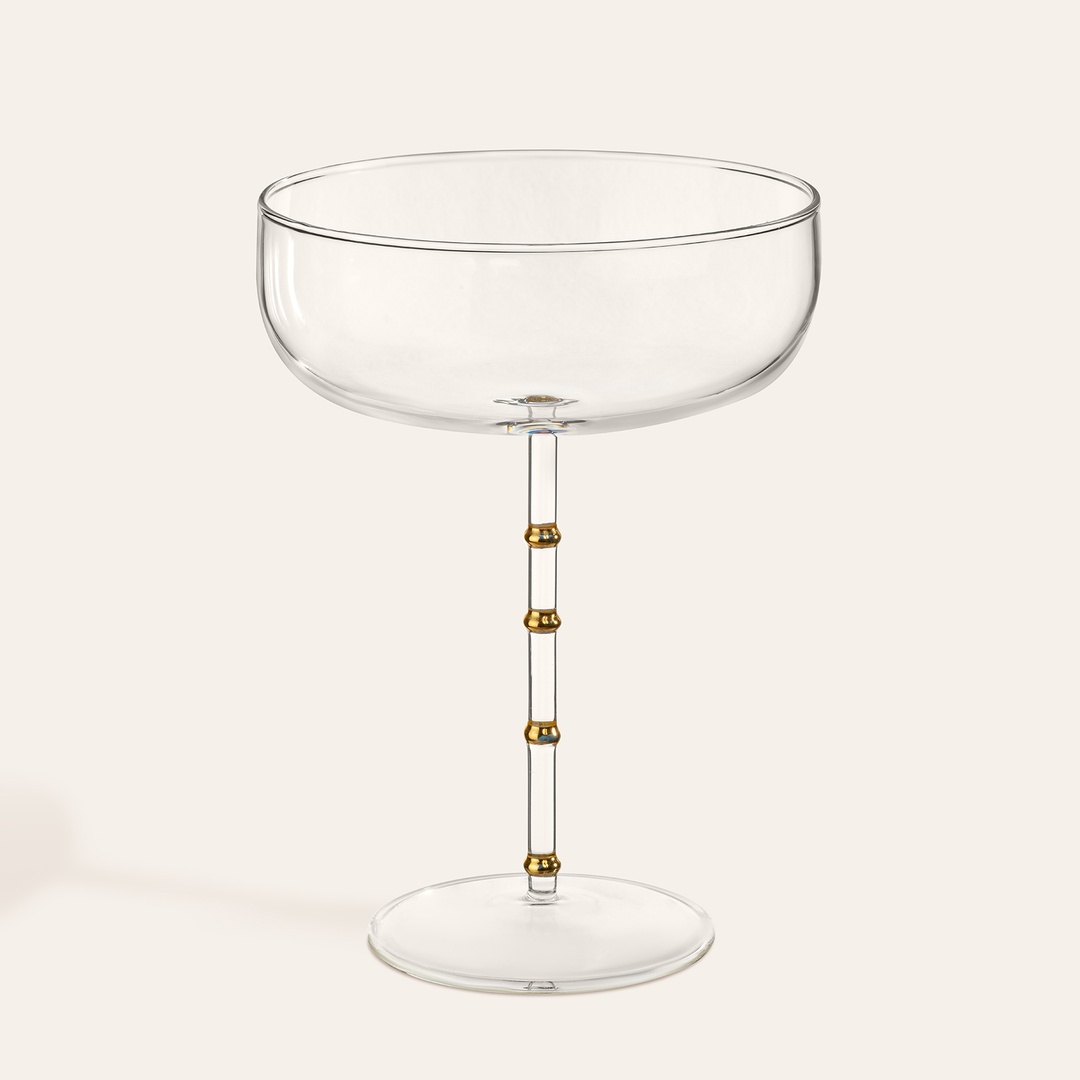 Loess Borosilikat Cam Kadeh 280 Ml Şeffaf - Altın