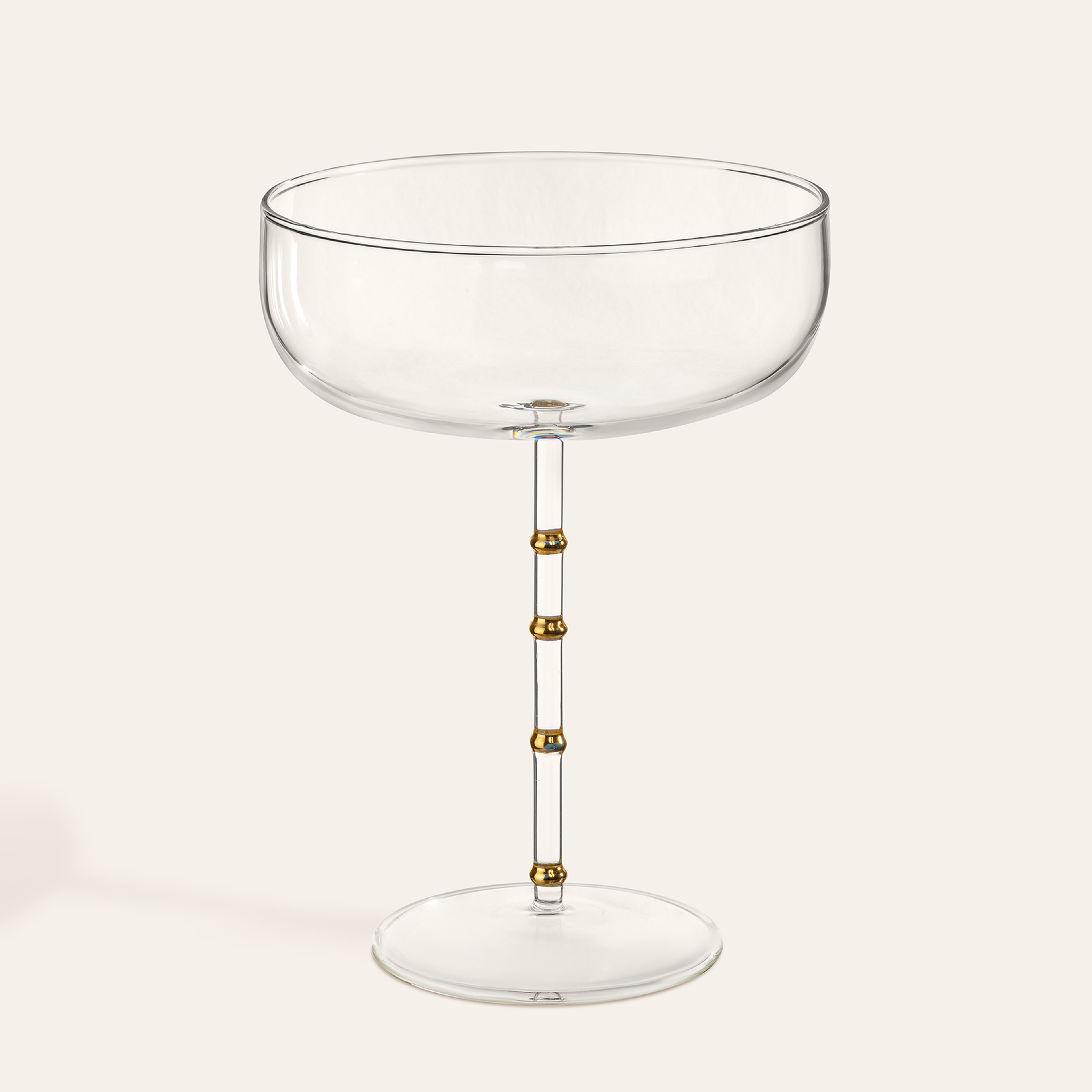 Loess Borosilikat Cam Kadeh 280 Ml Şeffaf - Altın