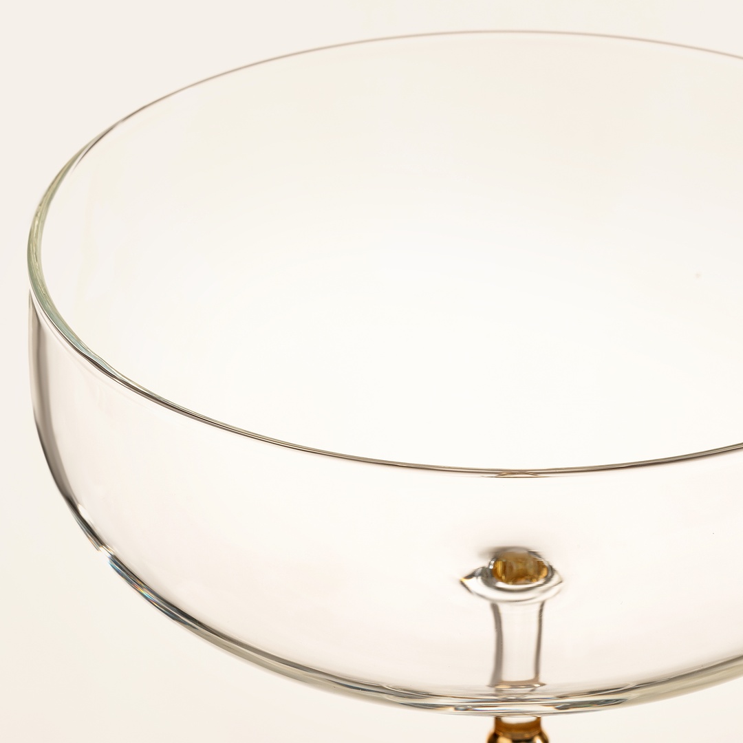 Loess Borosilikat Cam Kadeh 280 Ml Şeffaf - Altın