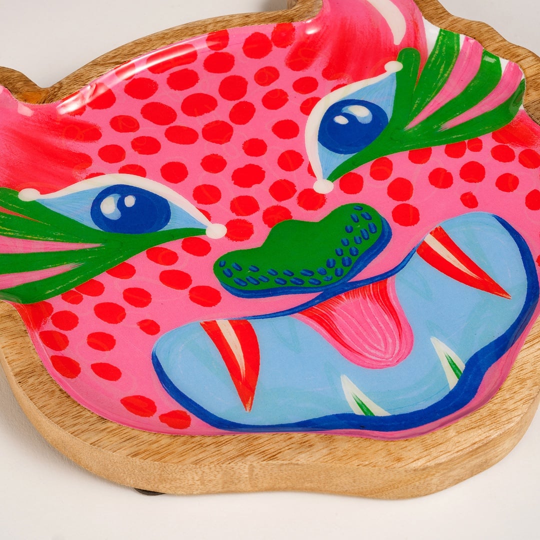 Lakrı Mango Ağacı Dekoratif Kase 22x21x2 Cm Fuşya