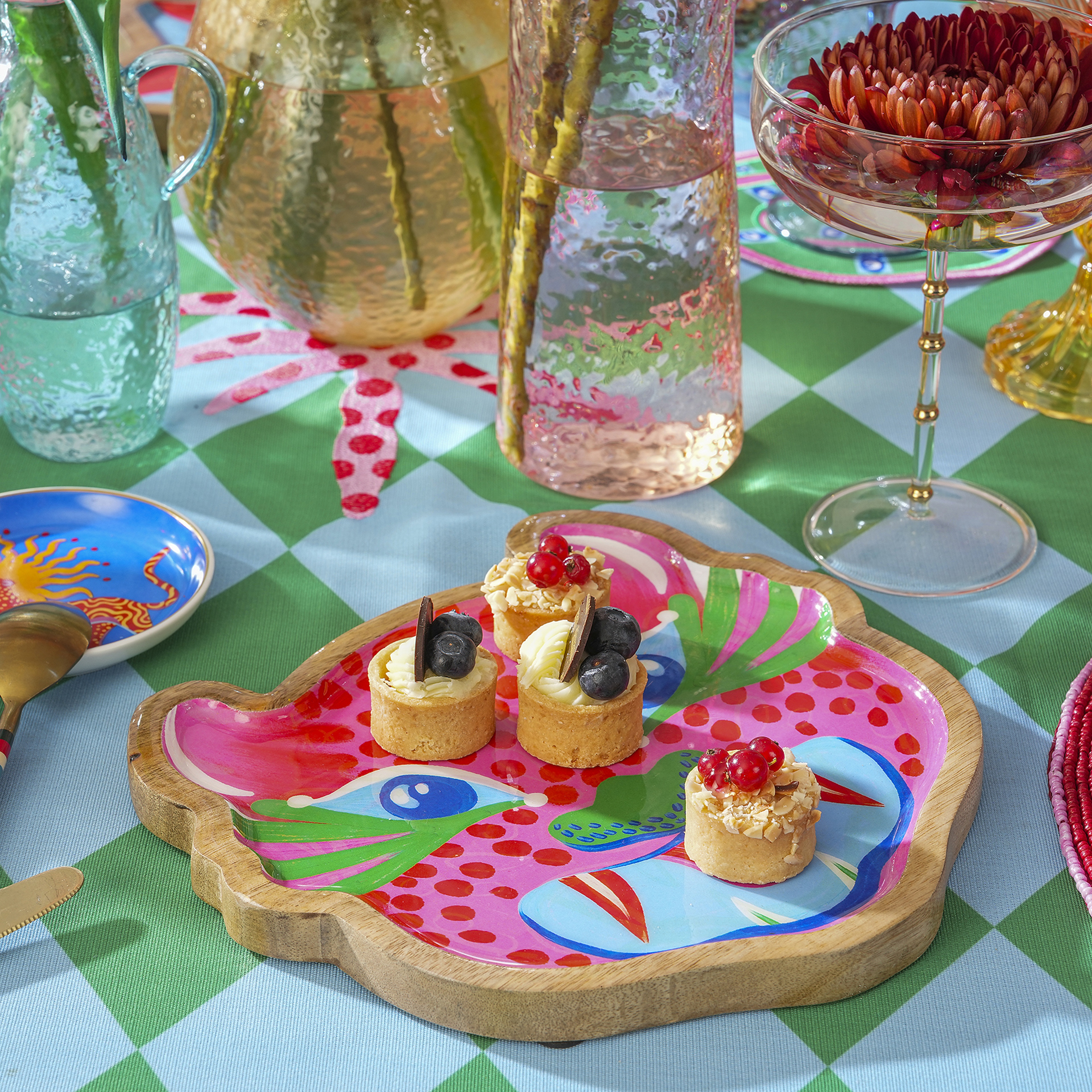 Lakrı Mango Ağacı Dekoratif Kase 22x21x2 Cm Fuşya