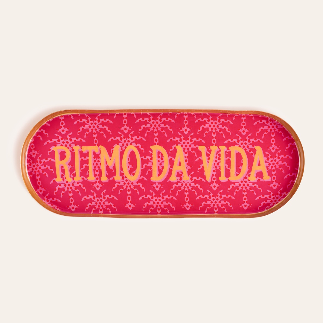 Agra Metal Dekoratif Tepsi 32x12x2 Cm Kırmızı