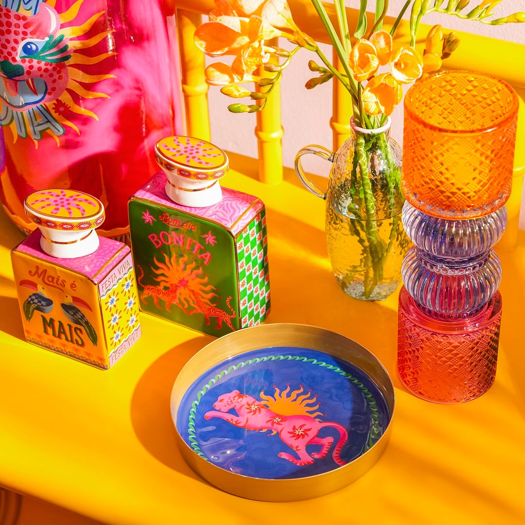 Agra Metal Dekoratif Tepsi 15x15x2 Cm Mavi