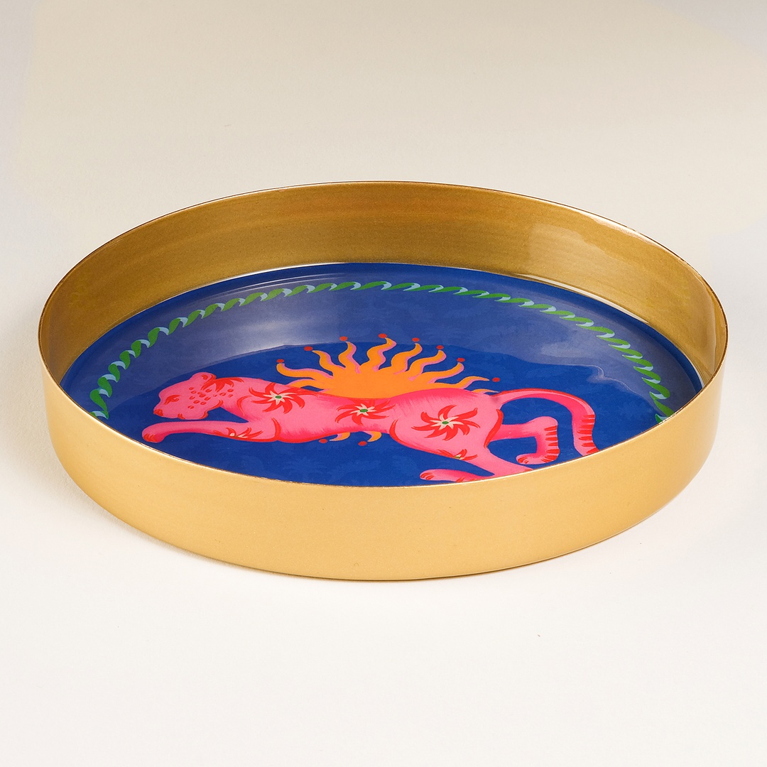 Agra Metal Dekoratif Tepsi 15x15x2 Cm Mavi