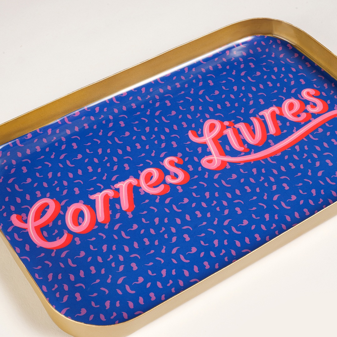 Agra Metal Dekoratif Tepsi 25,5x16x2 Cm Mavi