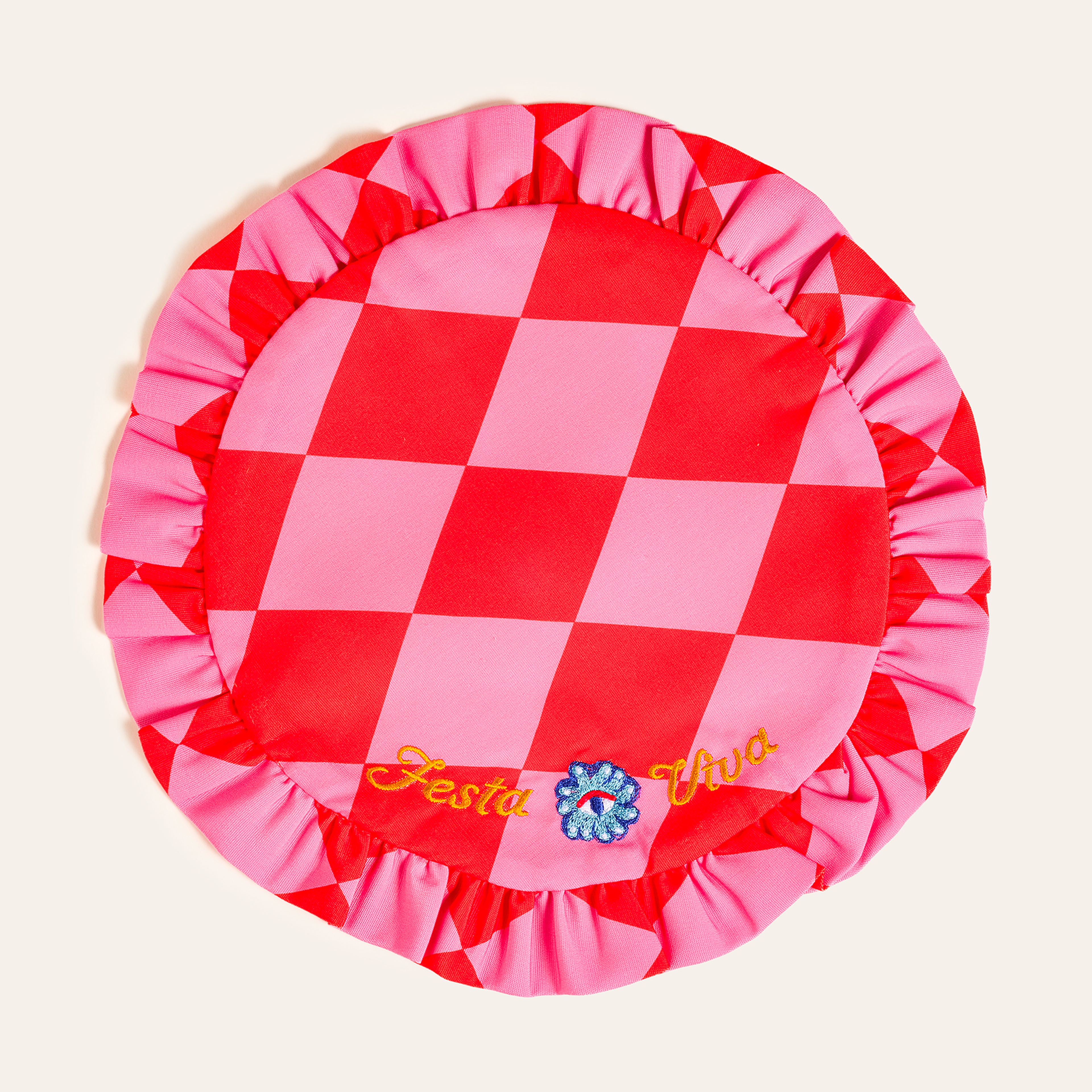 Prusa Dijital Baskılı Nakışlı Pes Amerikan Servis 45 Cm Pembe - Kırmızı