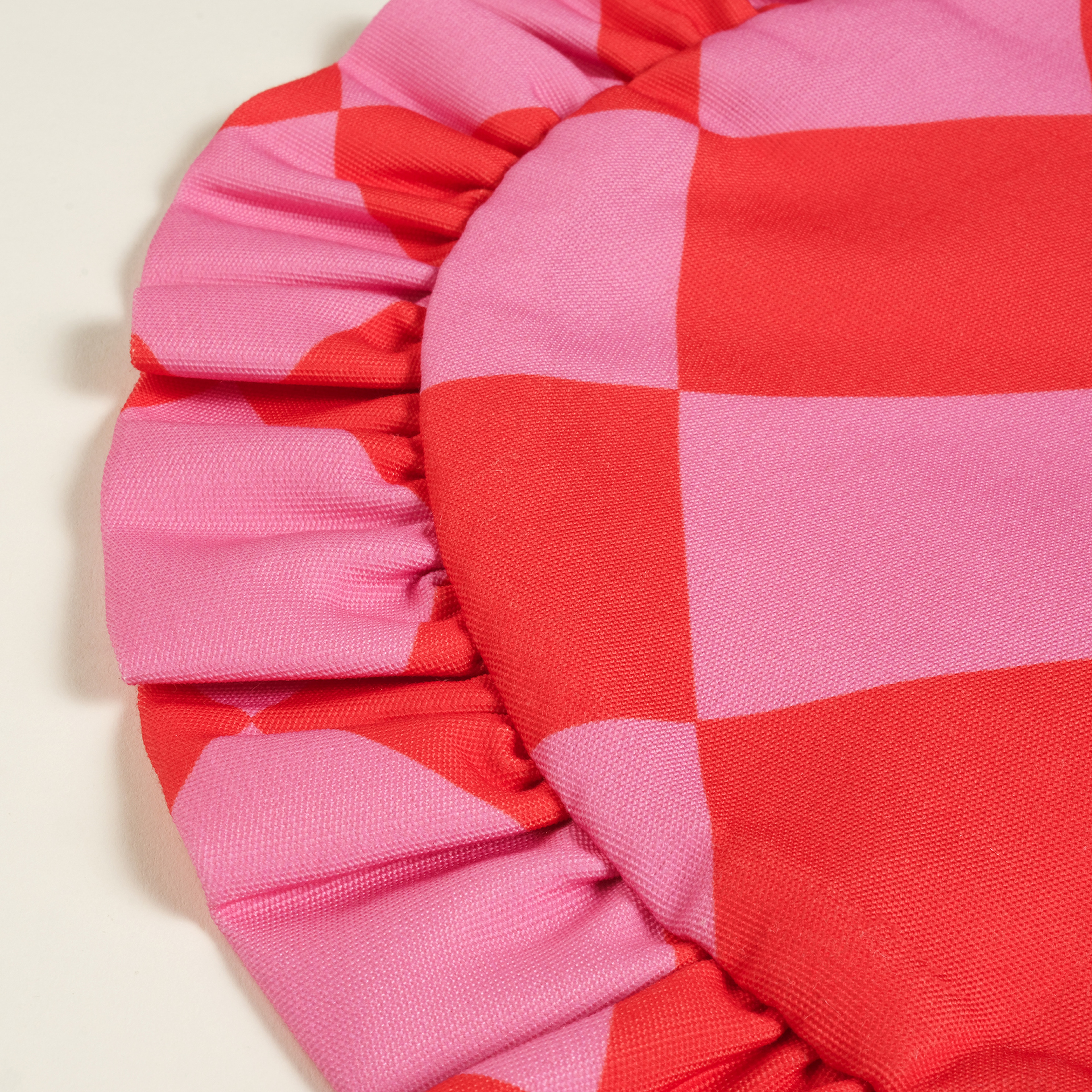 Prusa Dijital Baskılı Nakışlı Pes Amerikan Servis 45 Cm Pembe - Kırmızı