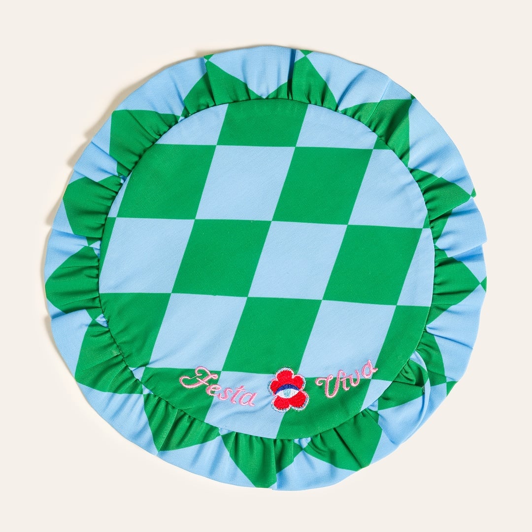 Prusa Dijital Baskılı Nakışlı Pes Amerikan Servis 45 Cm Yeşil - Mavi