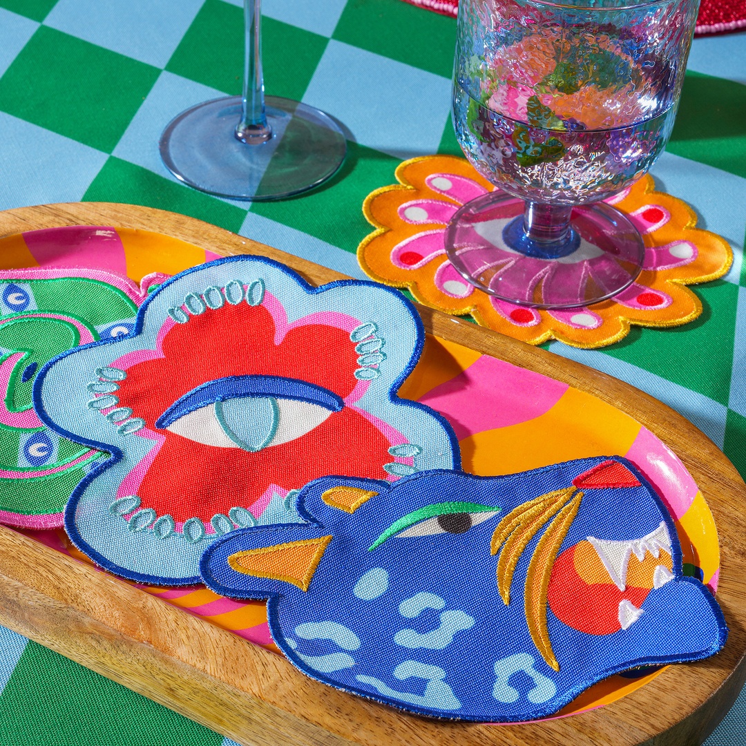 Prusa Dijital Baskılı Nakışlı 4'lü Pes Kokteyl Peçetesi 15 Cm Renkli