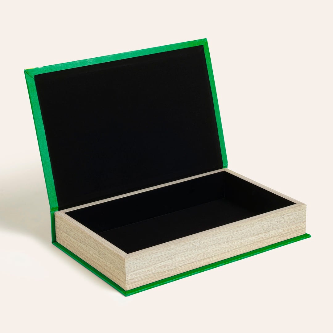 Olbıa Kanvas - Polistren - Kadife Dekoratif Kutu 19x30 Cm Yeşil