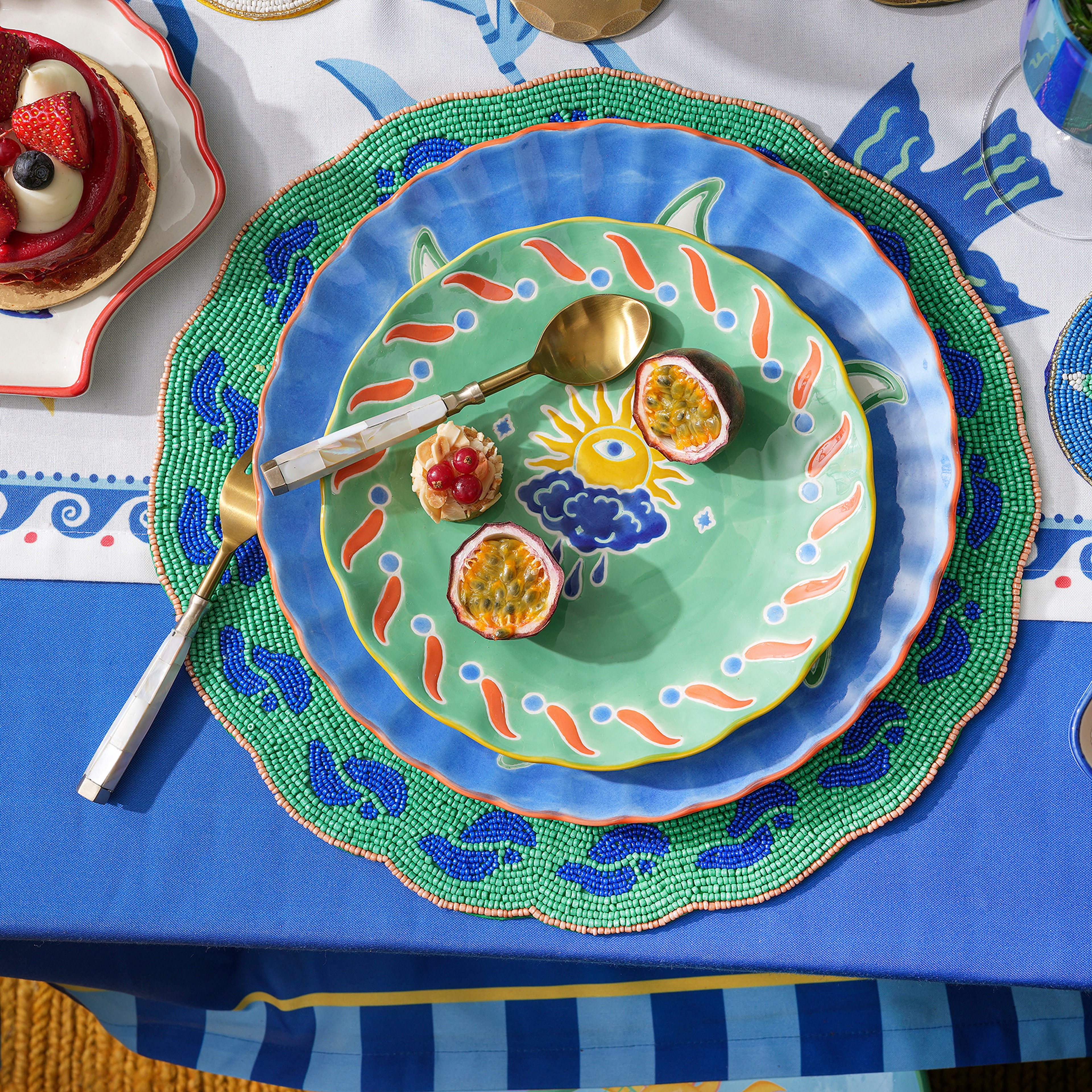 Rampur Pirinç-sedef Çatal Kaşık Bıçak Seti 3x23x2 Cm Altın-sedef