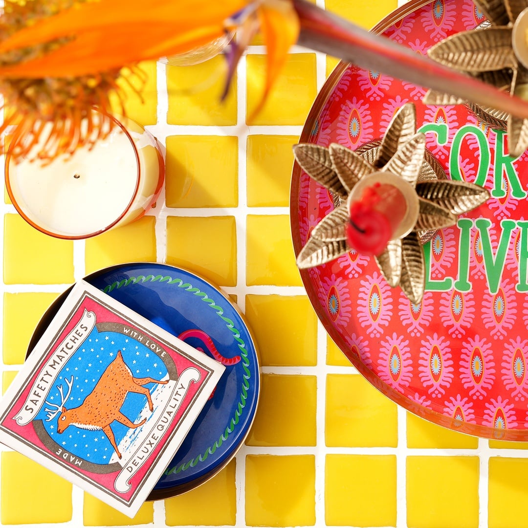 Charlotte Farmer Reındeer Ahşap Kibrit Hediyelik Eşya 11x11x3 Cm Renkli