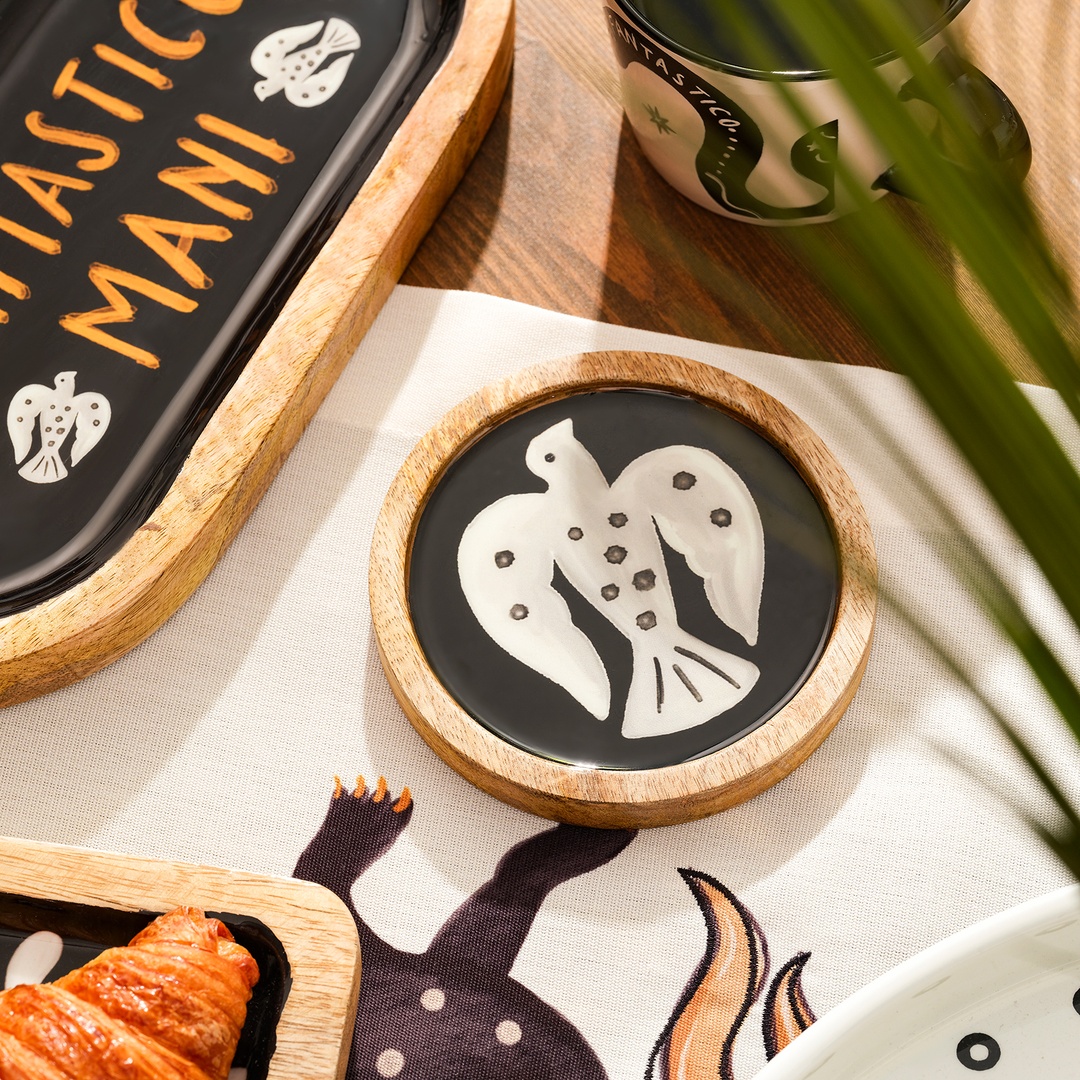 Lakrı Mango Ağacı Tepsi 28x14x2 Cm Siyah