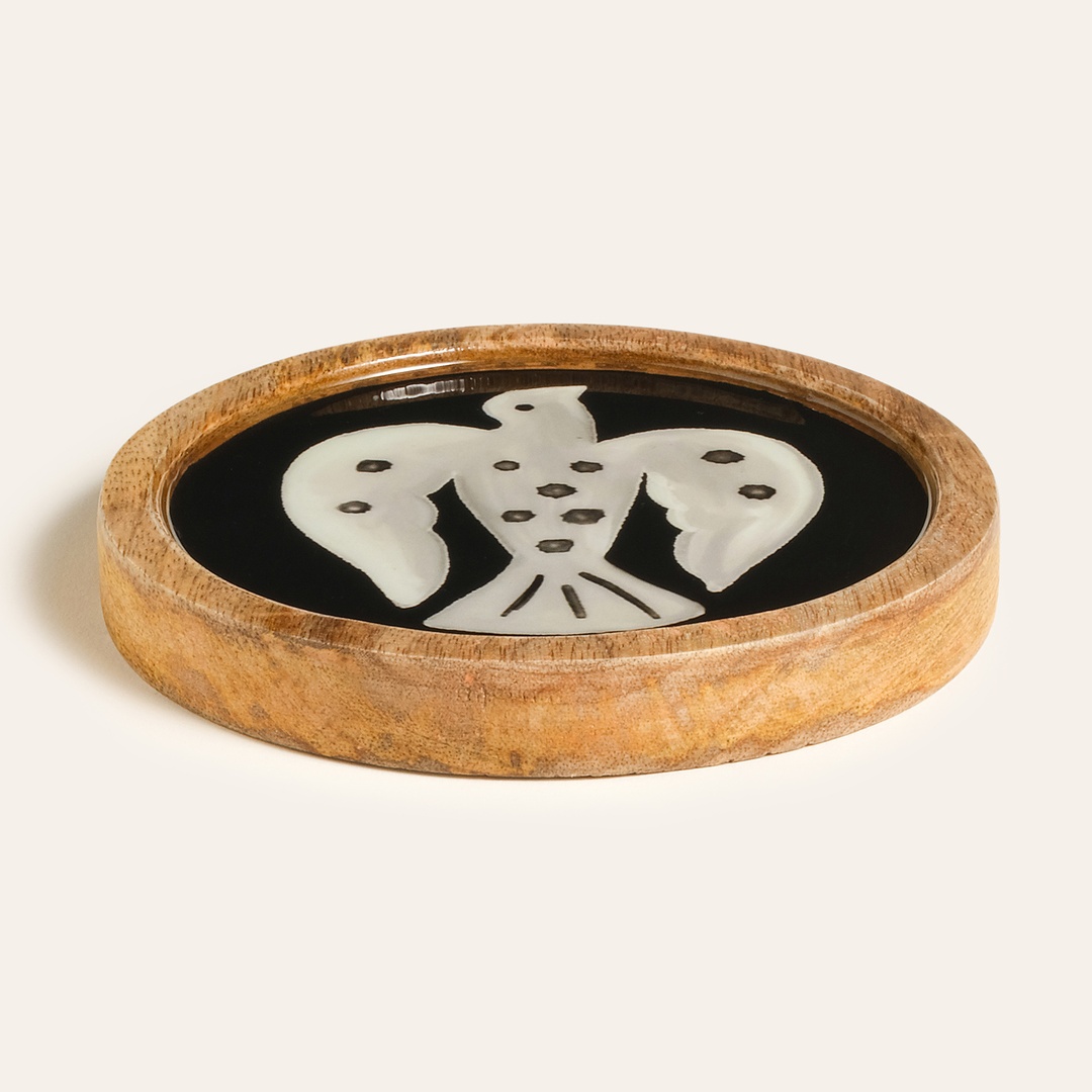 Lakrı 2'li Mango Ağacı Bardak Altlığı 12x12 Cm Sarı