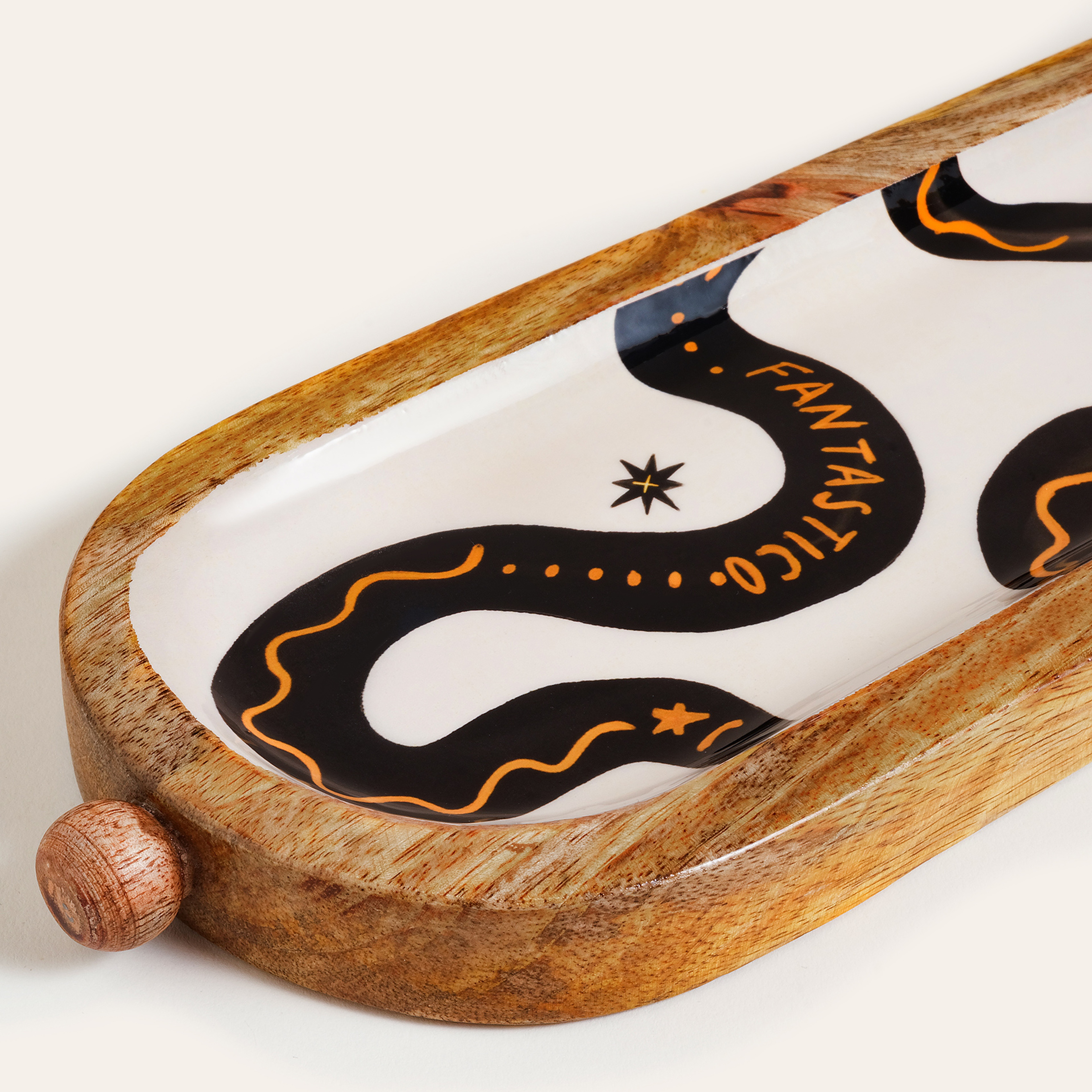 Lakrı Mango Ağacı Tepsi 55 Cm