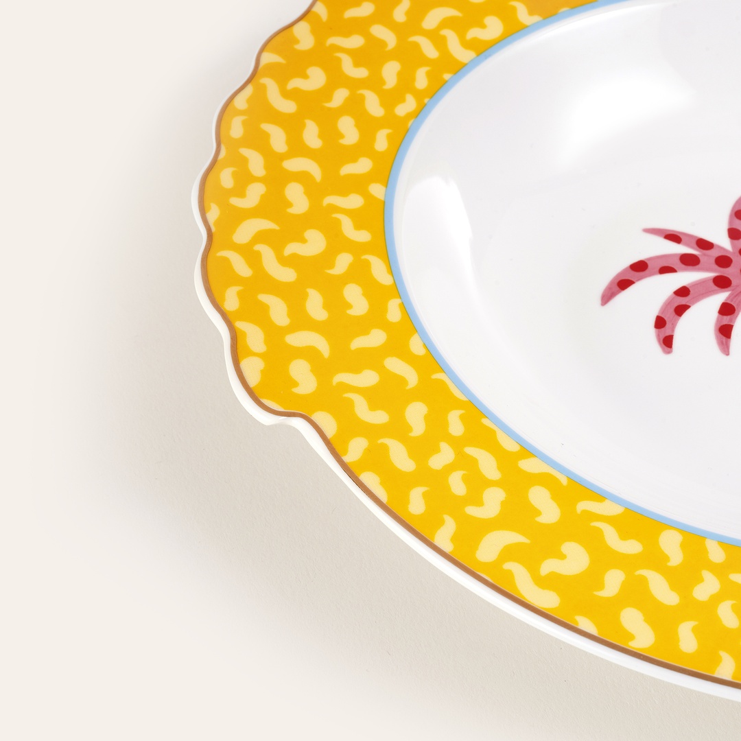 Luohu Porselen Çukur Tabak 23 Cm Sarı