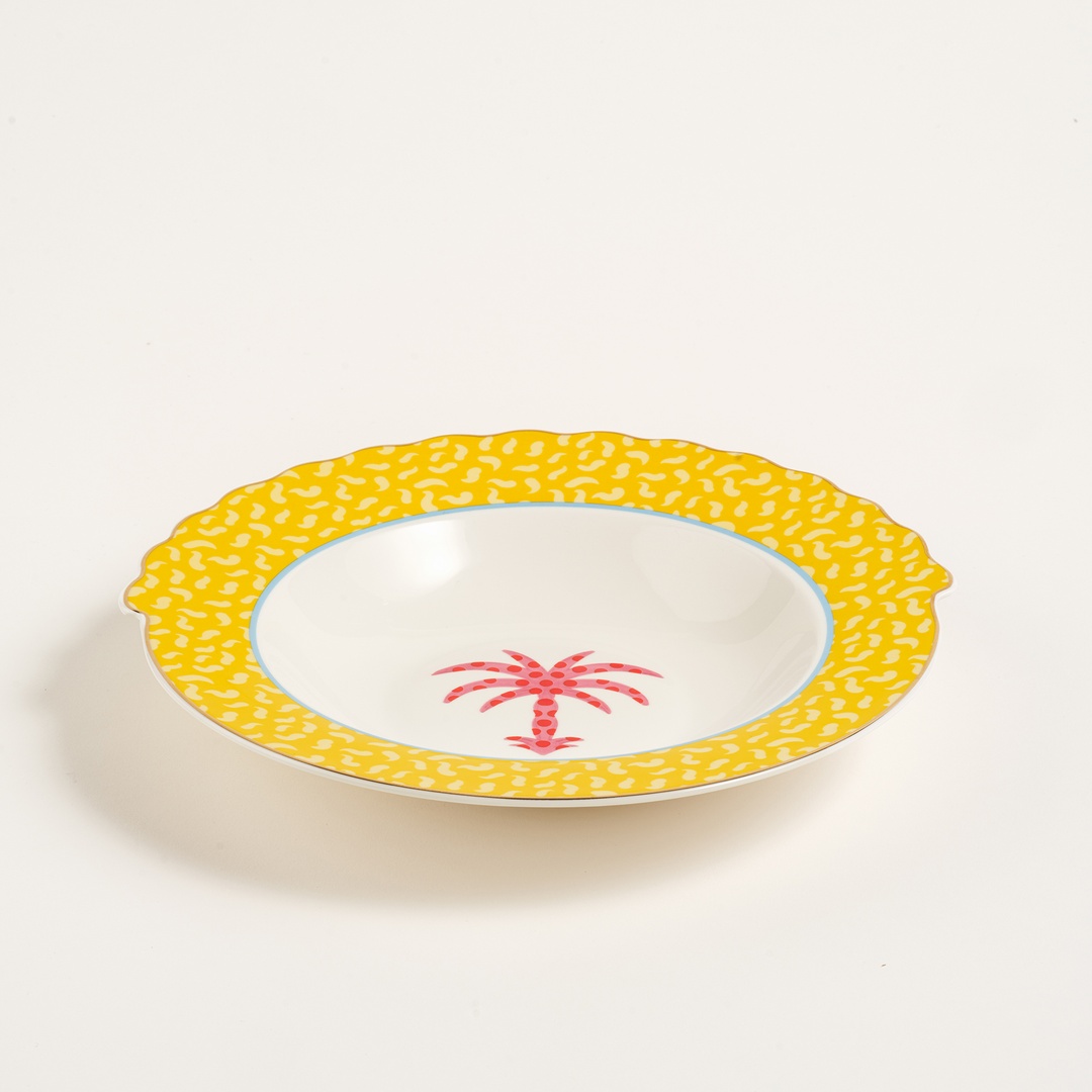 Luohu Porselen Çukur Tabak 23 Cm Sarı