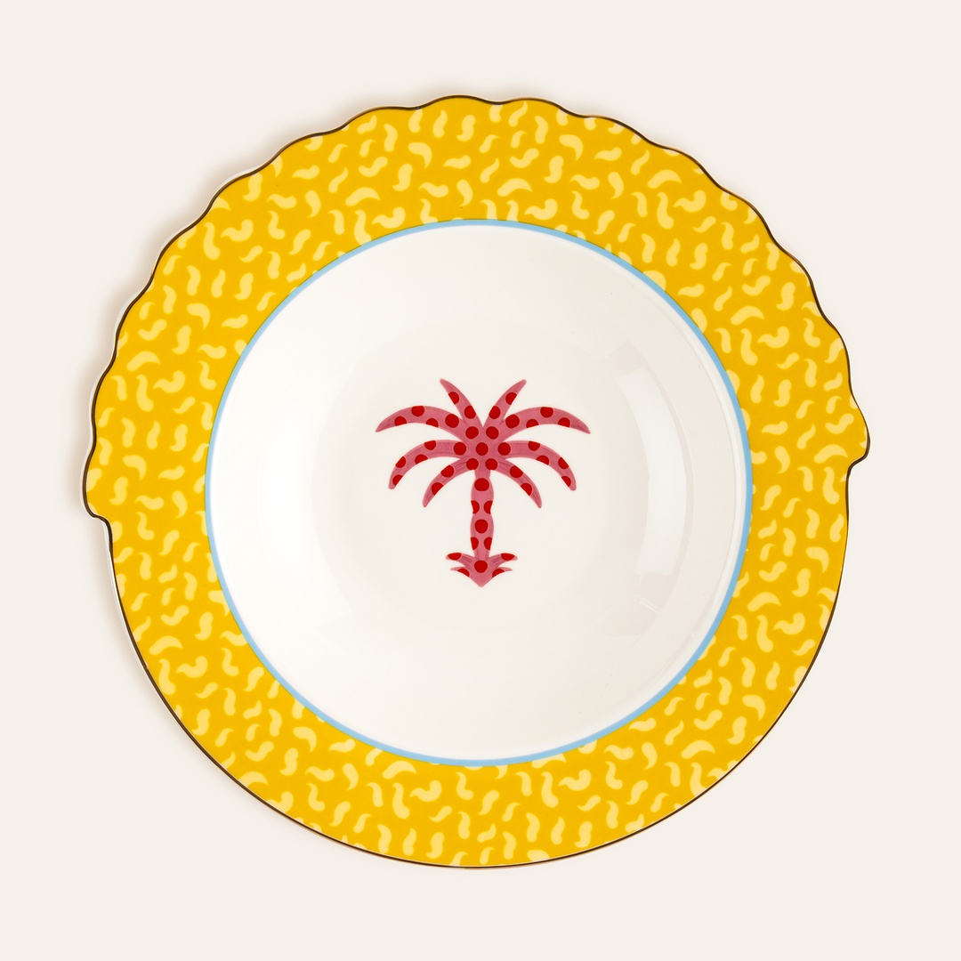 Luohu Porselen Çukur Tabak 23 Cm Sarı