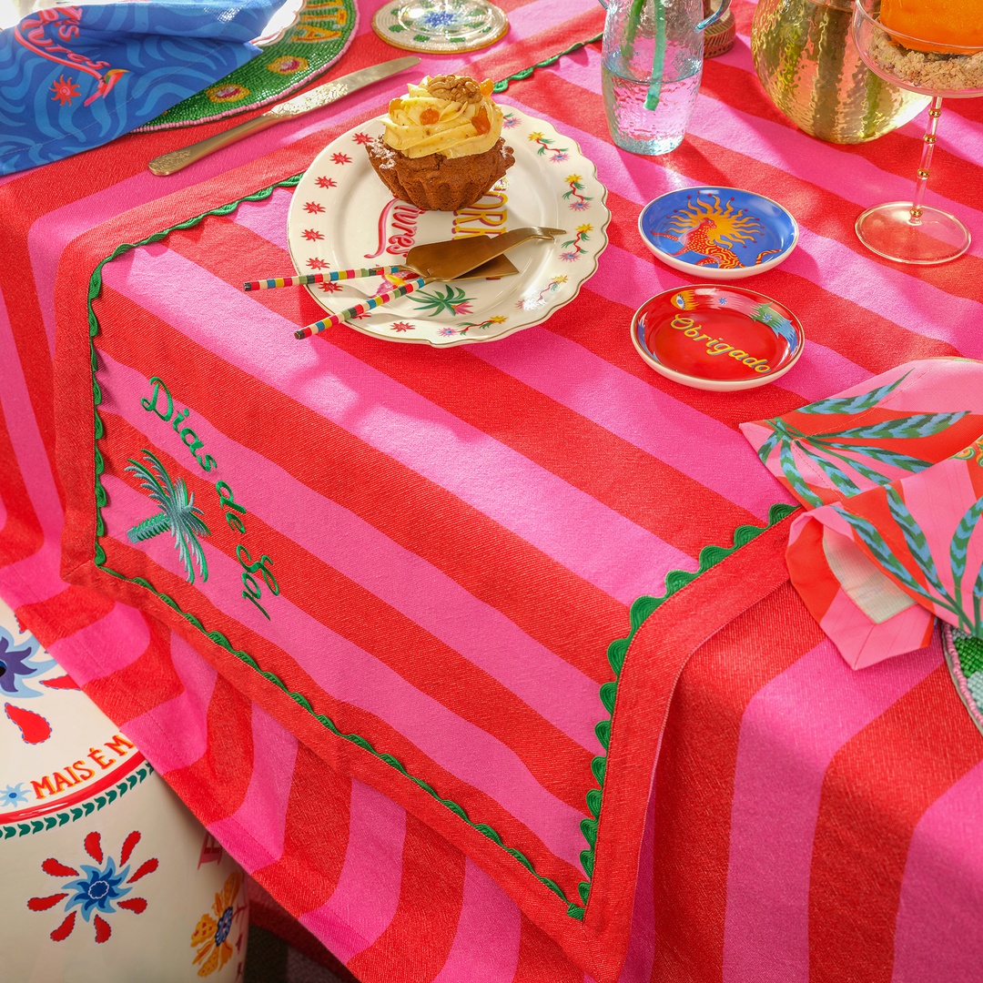 Nilüfer Pembe - Kırmızı Runner 50x180 Cm