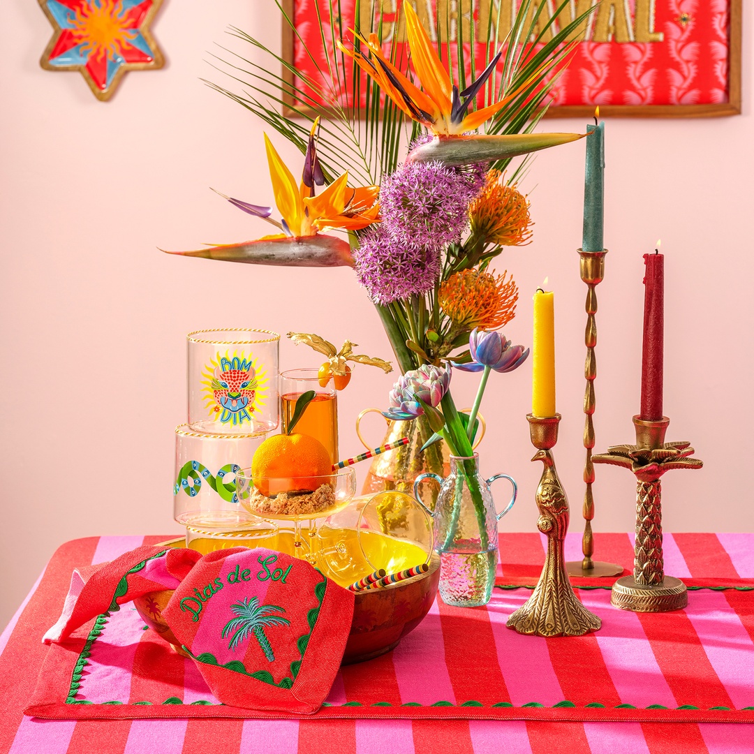 Nilüfer Pembe - Kırmızı Runner 50x180 Cm