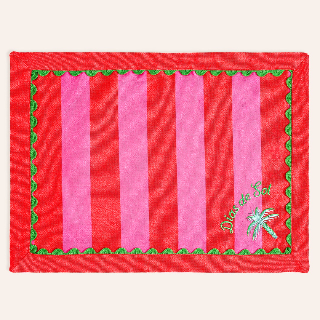 Nilüfer Pembe - Kırmızı Amerikan Servis 35x50 Cm