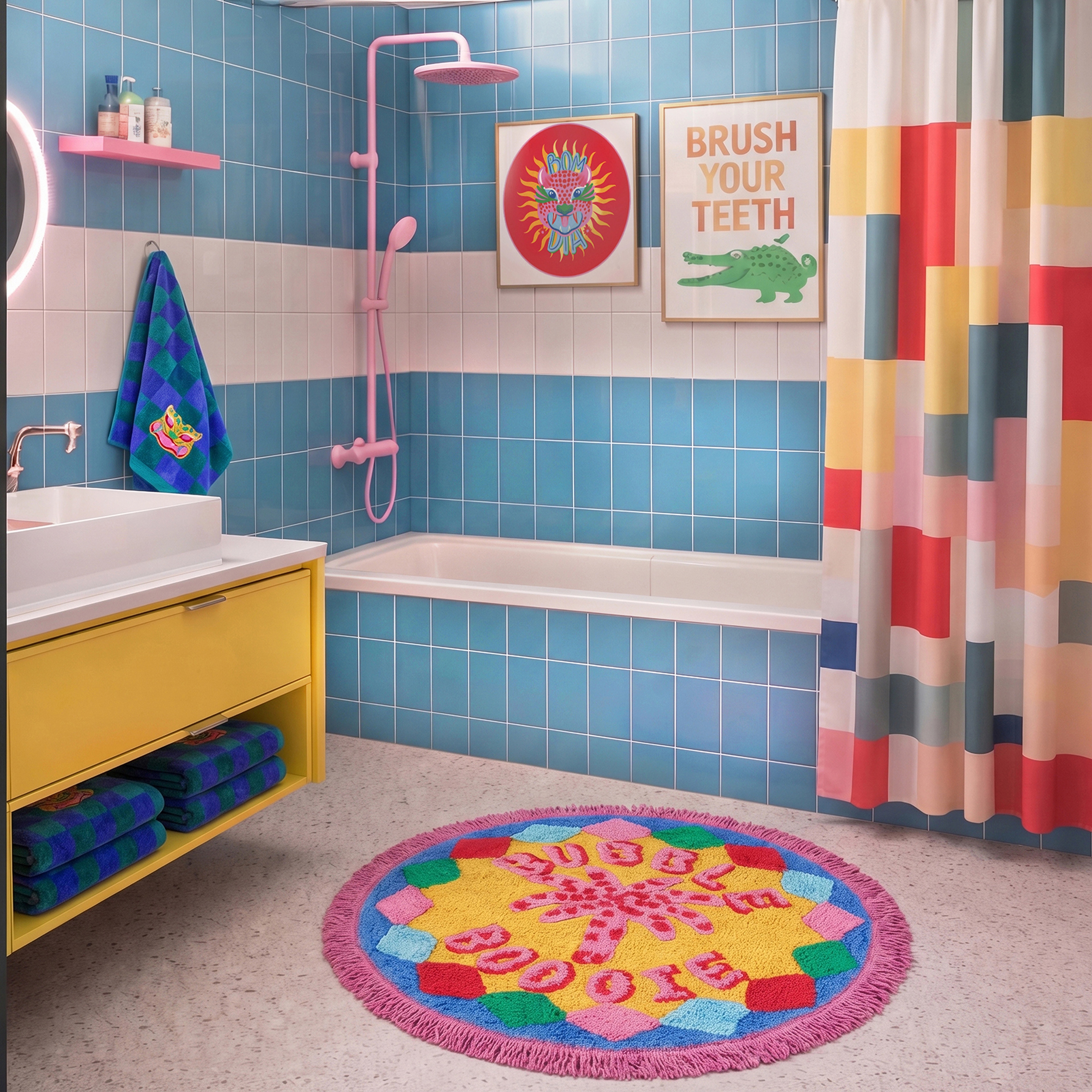 Punjab Pamuk Banyo Paspası 70 Cm Renkli