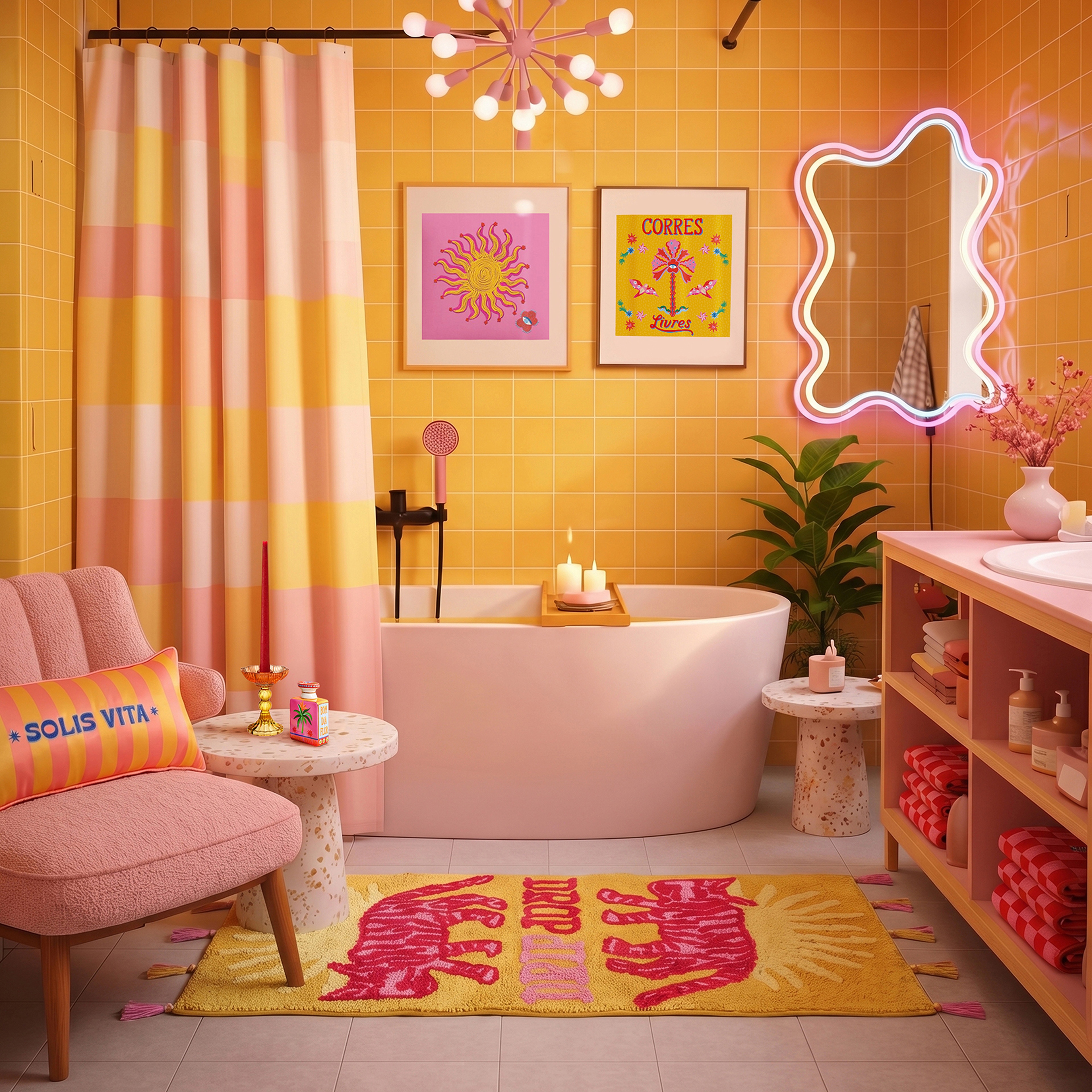 Punjab Pamuk Banyo Paspası 60x120 Cm Sarı