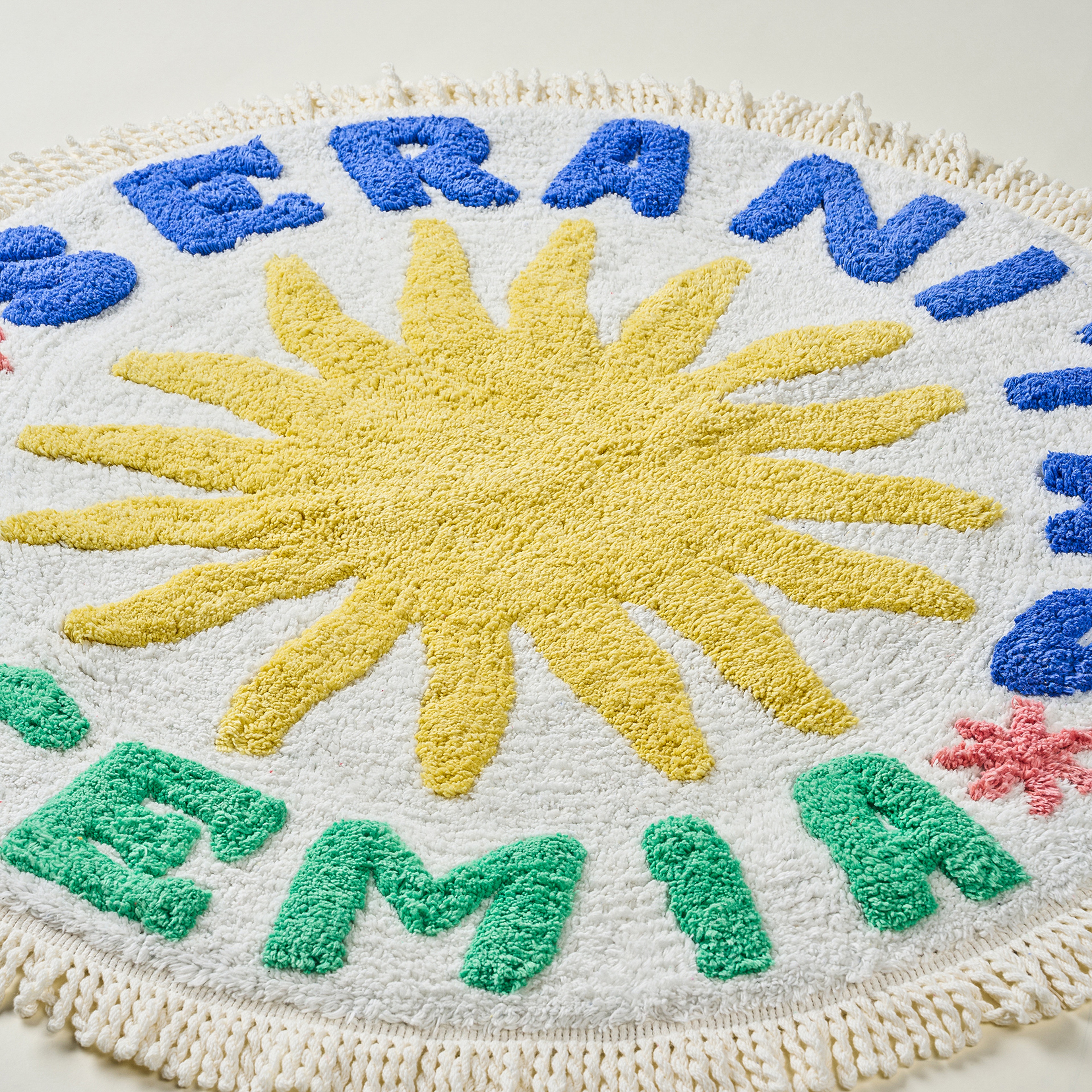 Punjab Pamuk Banyo Paspası 70 Cm Sarı - Krem