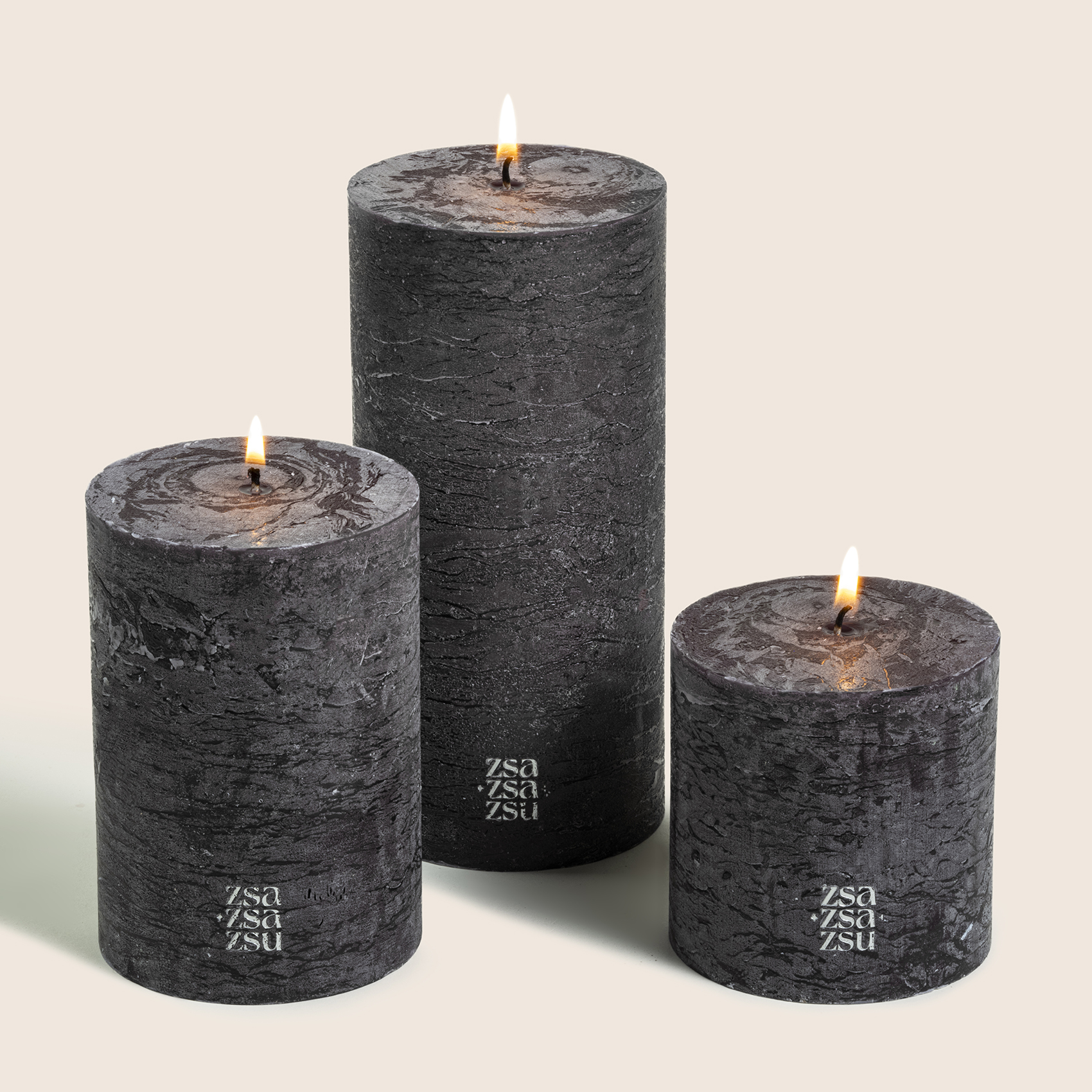 Deurne Parafın Mum 9x9x9 Cm Siyah