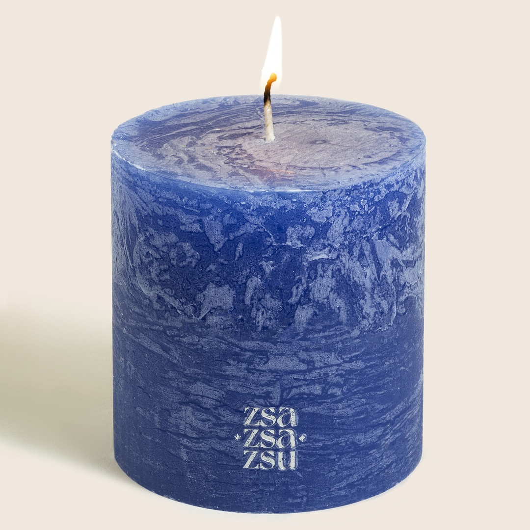 Deurne Parafın Mum 9x9x9 Cm Kobalt