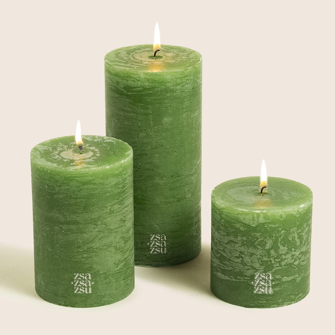 Deurne Parafın Mum 9x9x9 Cm Lime