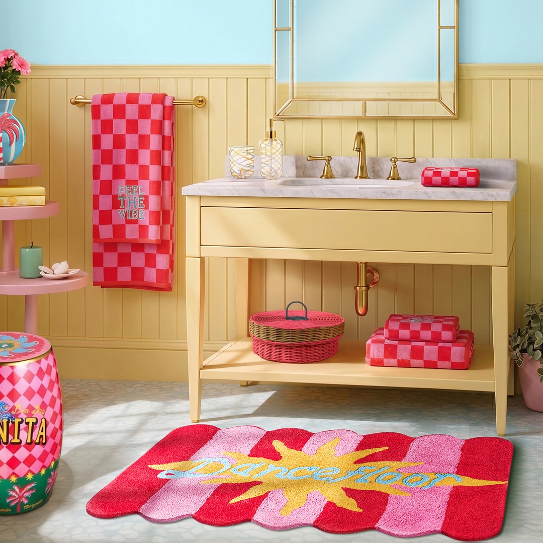 Punjab Pamuk Banyo Paspası 60x90 Cm Kırmızı - Pembe