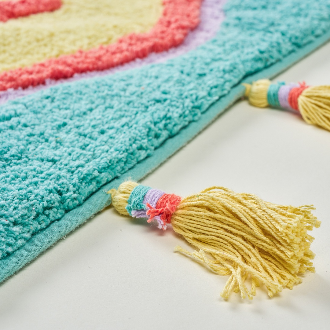 Punjab Pamuk Banyo Paspası 60x90 Cm Sarı - Yeşil