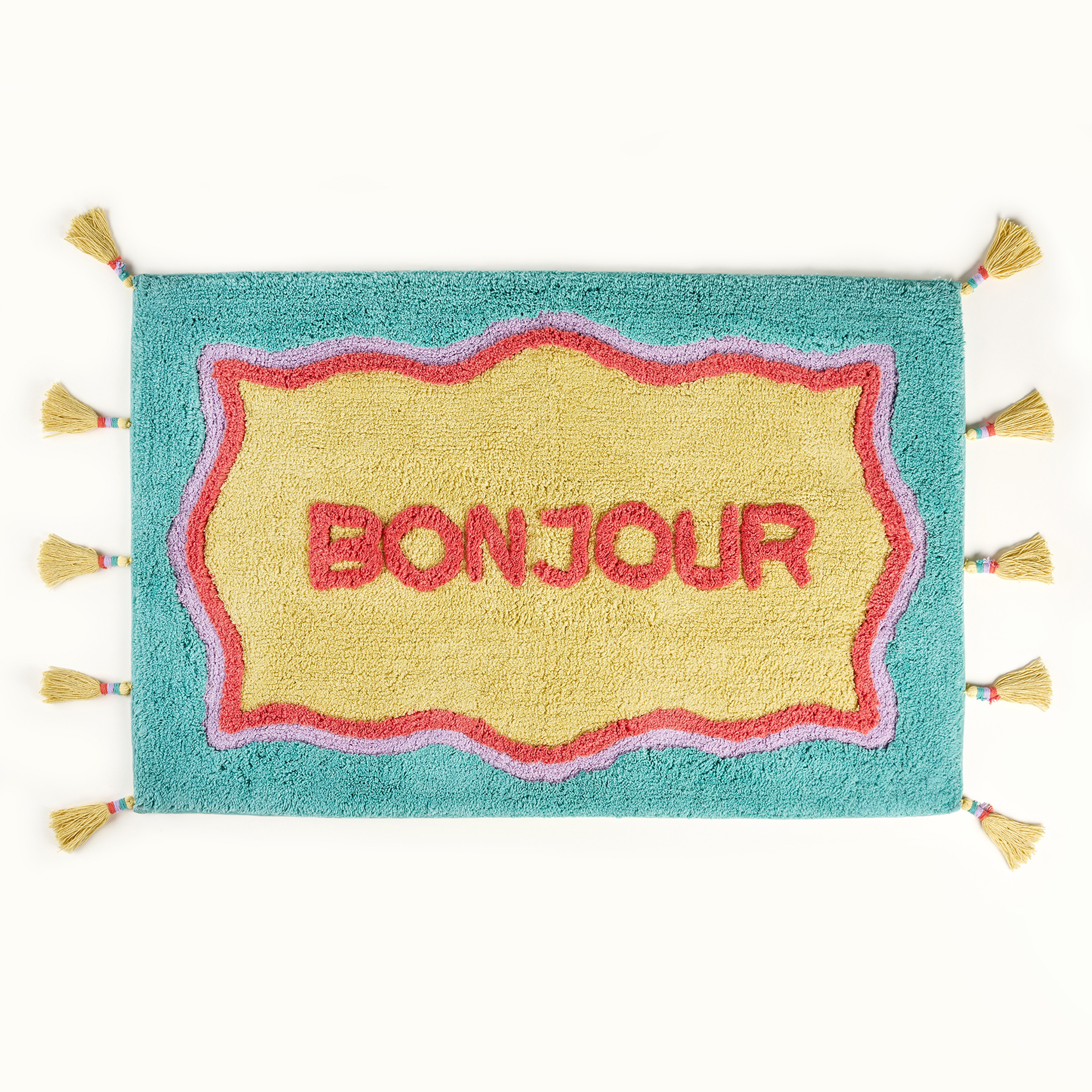 Punjab Pamuk Banyo Paspası 60x90 Cm Sarı - Yeşil