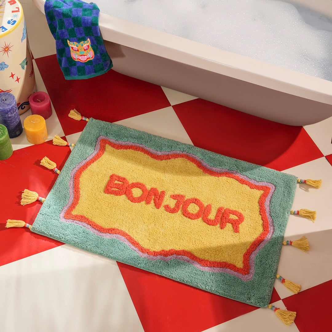 Punjab Pamuk Banyo Paspası 60x90 Cm Sarı - Yeşil