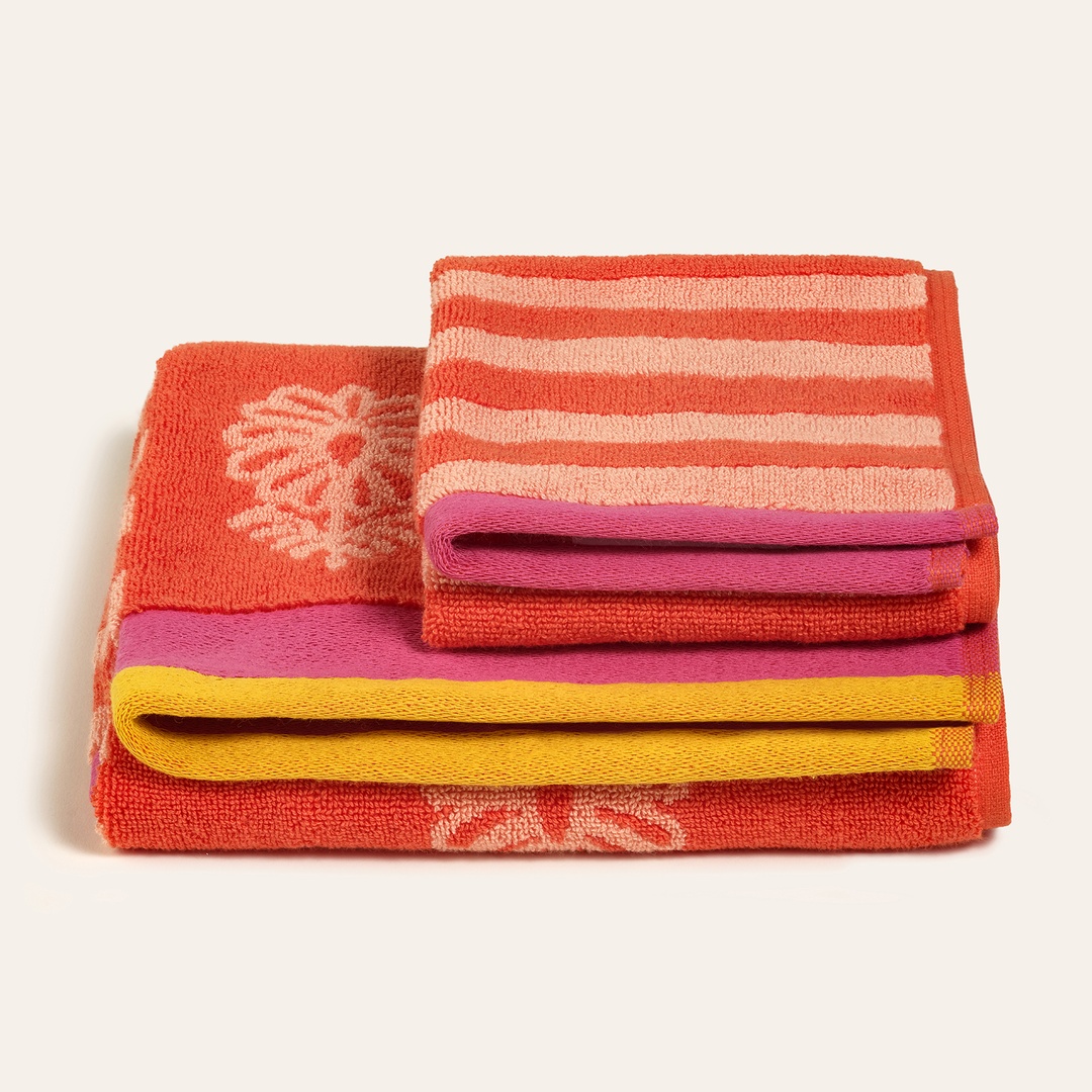 Ornaz İplik Boyalı Pamuk El Havlusu 30x50 Cm Turuncu