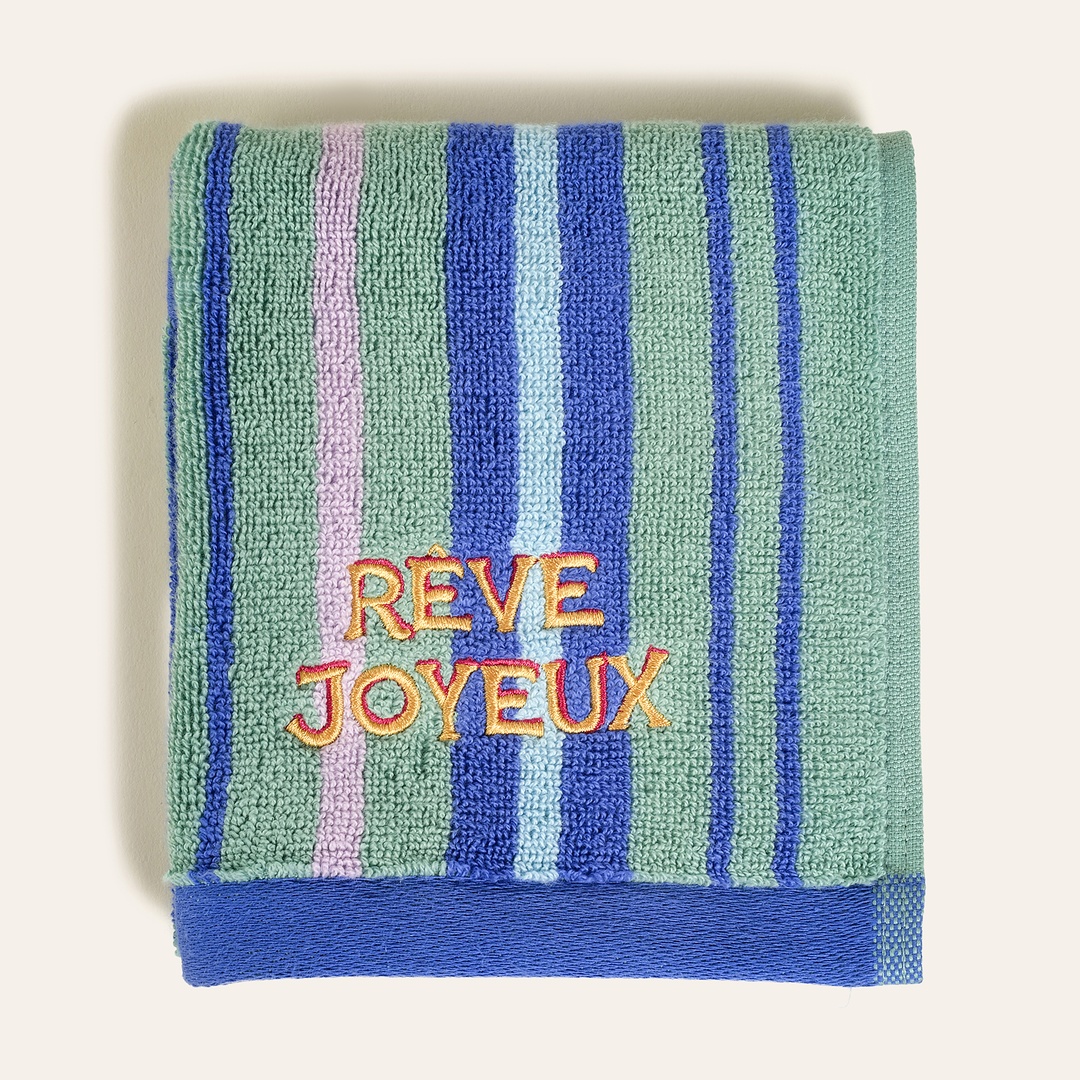 Ornaz İplik Boyalı Nakışlı Pamuk El Havlusu 30x50 Cm Yeşil