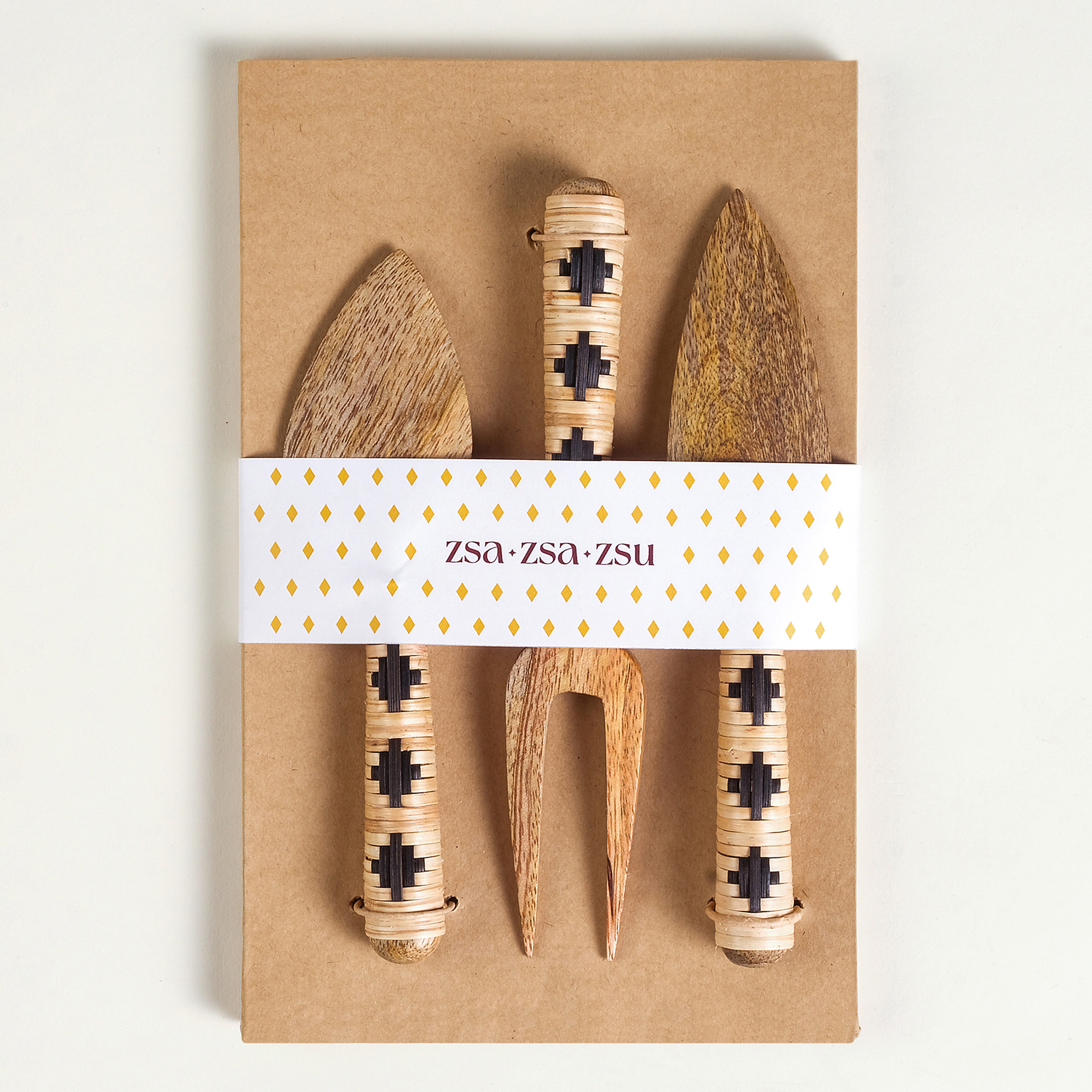 Lotus Natürel- Siyah Mango Ağacı- Bambu Servis Seti 17x4 Cm