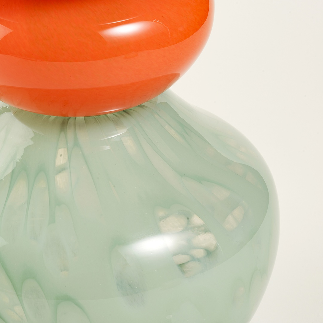 Baıta El Üretimi Cam Vazo 20x20x39 Cm Renkli