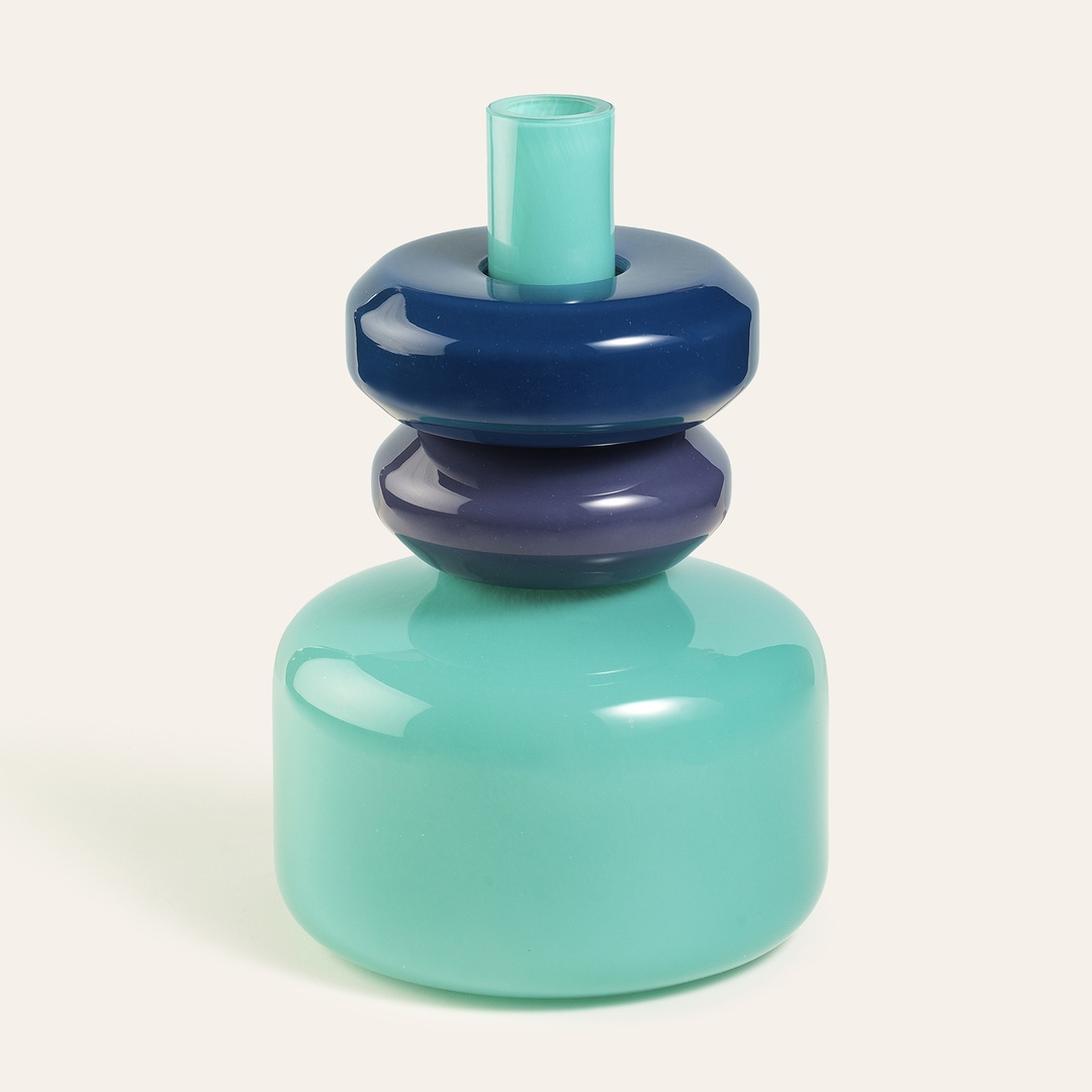 Baıta El Üretimi Cam Vazo 22x22x33 Cm Renkli