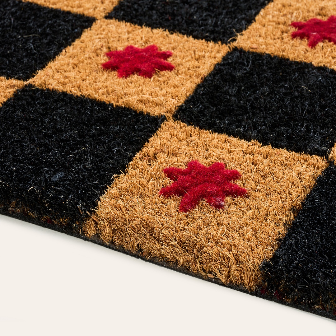 Kerala Siyah Coir Kapı Önü Paspası 45x75 Cm