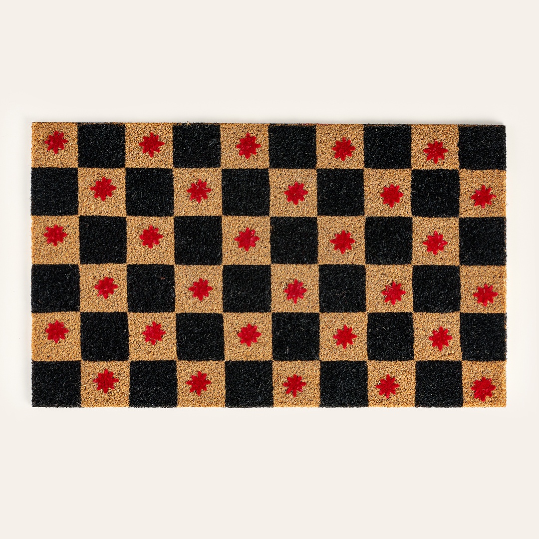Kerala Siyah Coir Kapı Önü Paspası 45x75 Cm