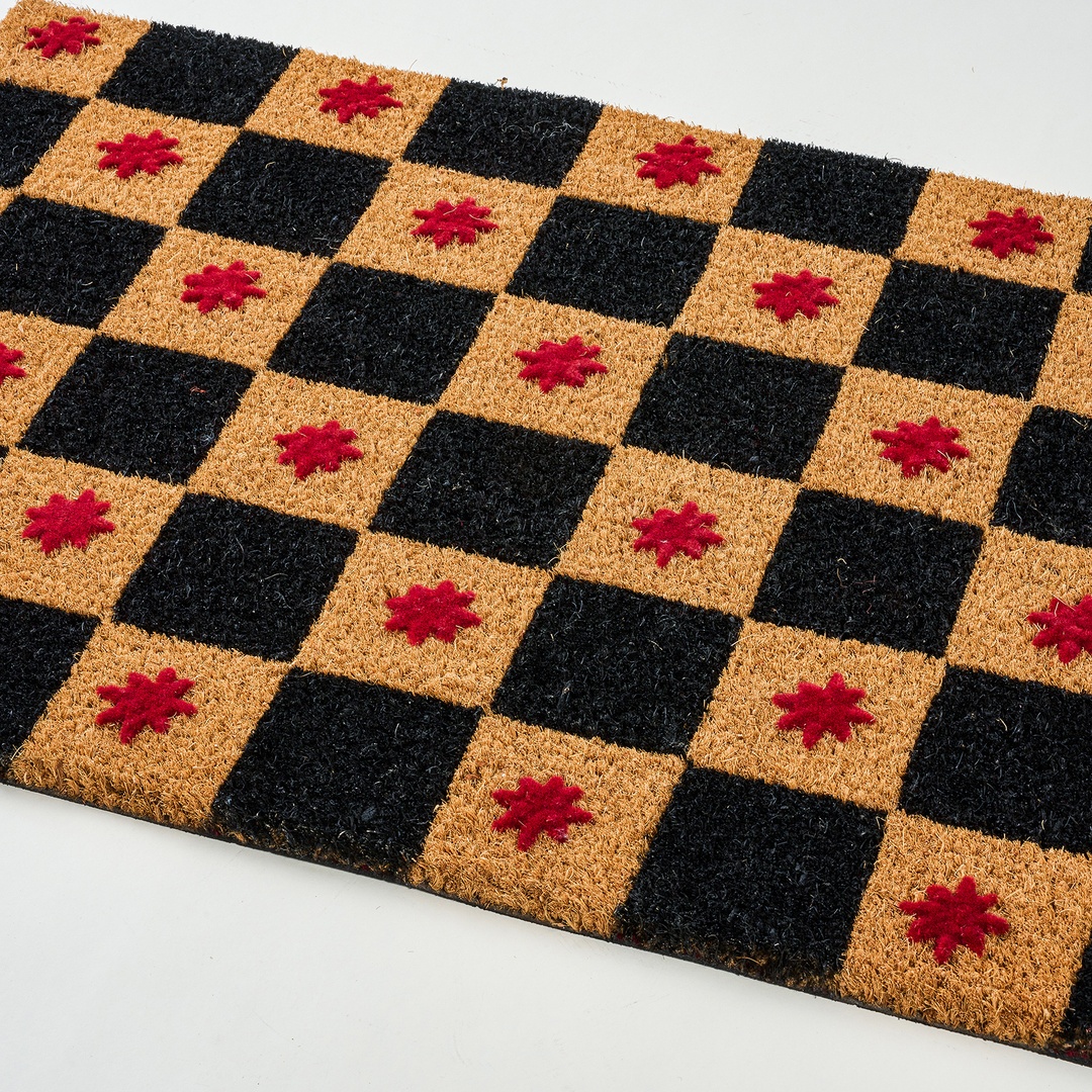 Kerala Siyah Coir Kapı Önü Paspası 45x75 Cm