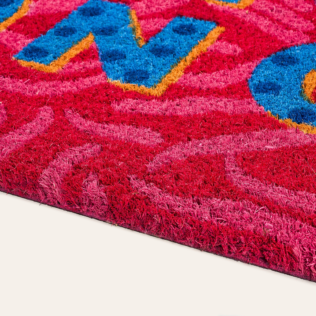 Kerala Kırmızı Coir Kapı Önü Paspası 45x75 Cm