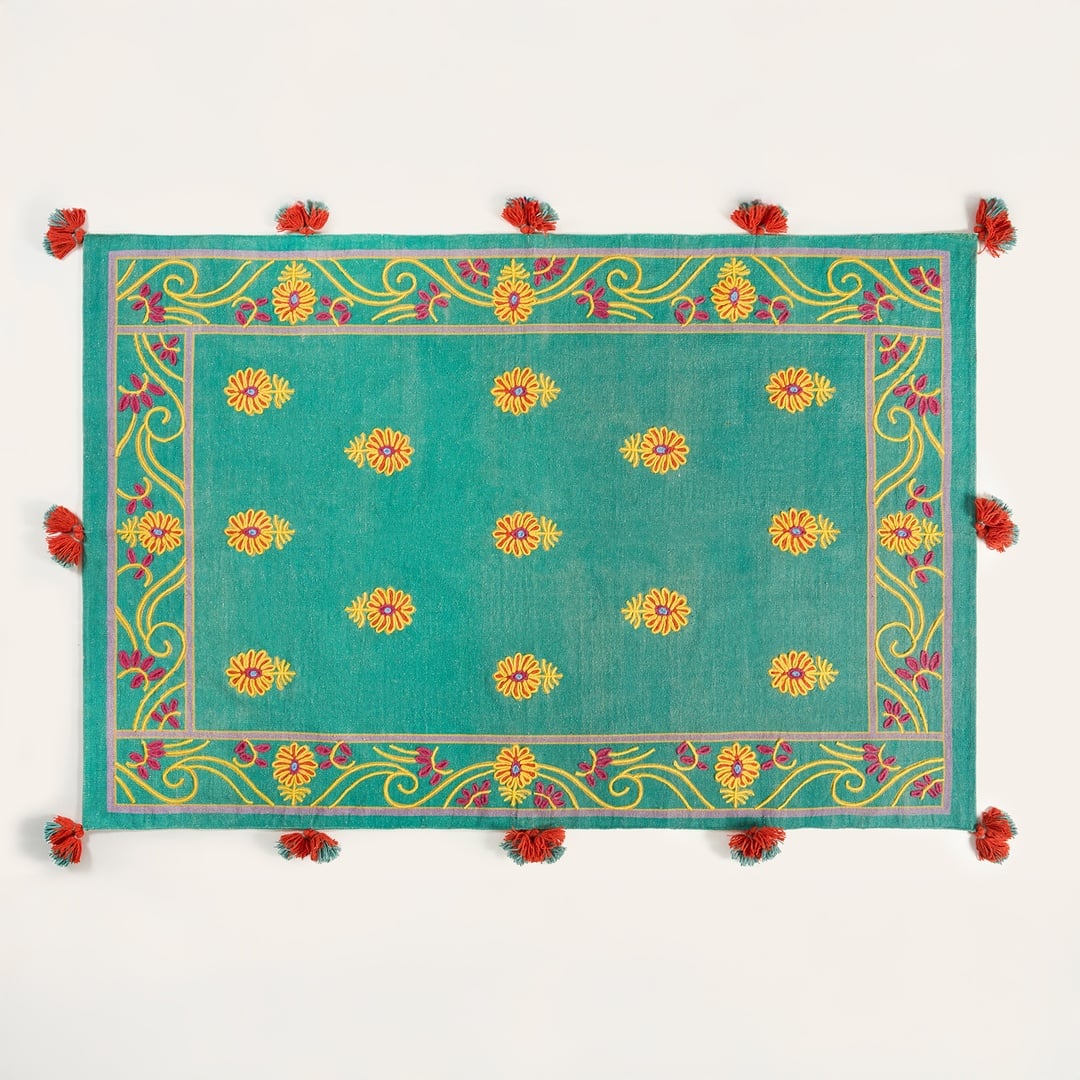 Rajna Turkuaz Pamuk Kilim 80x150 Cm